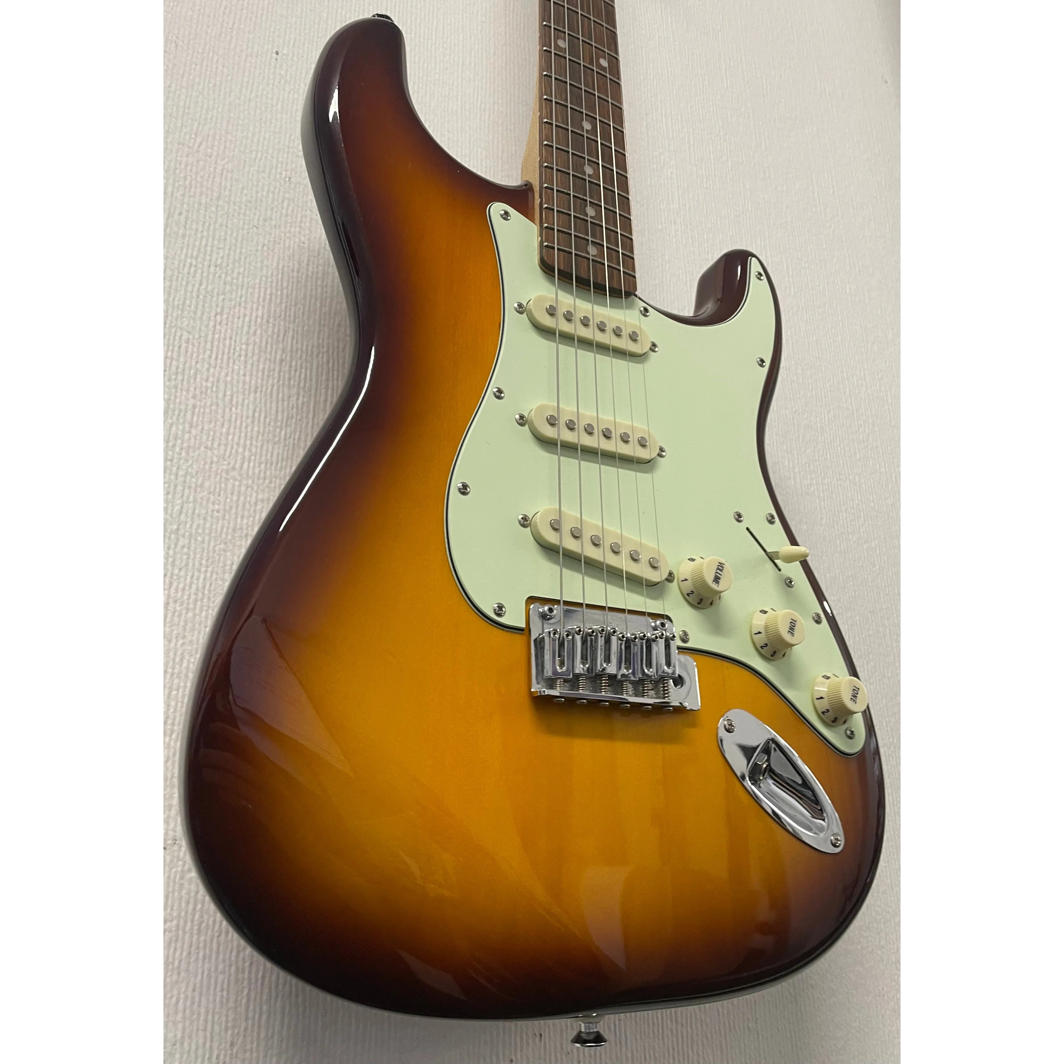 Squier Standard Series Stratocaster SSS Electric Guitar in Amber Burst Pre-Owned