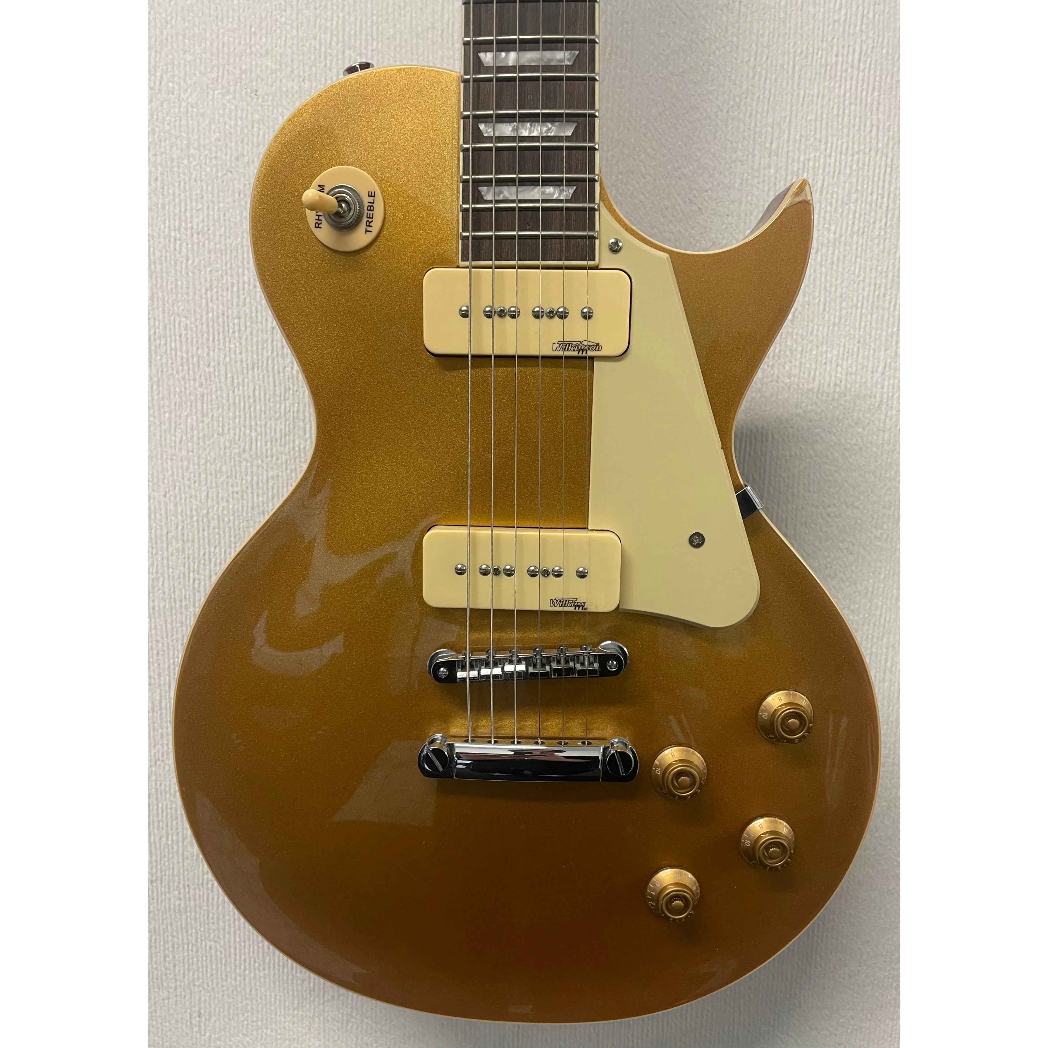 Vintage V100GT Reissue Series Single Cut Electric Guitar with P90s Gold Top Pre-Owned