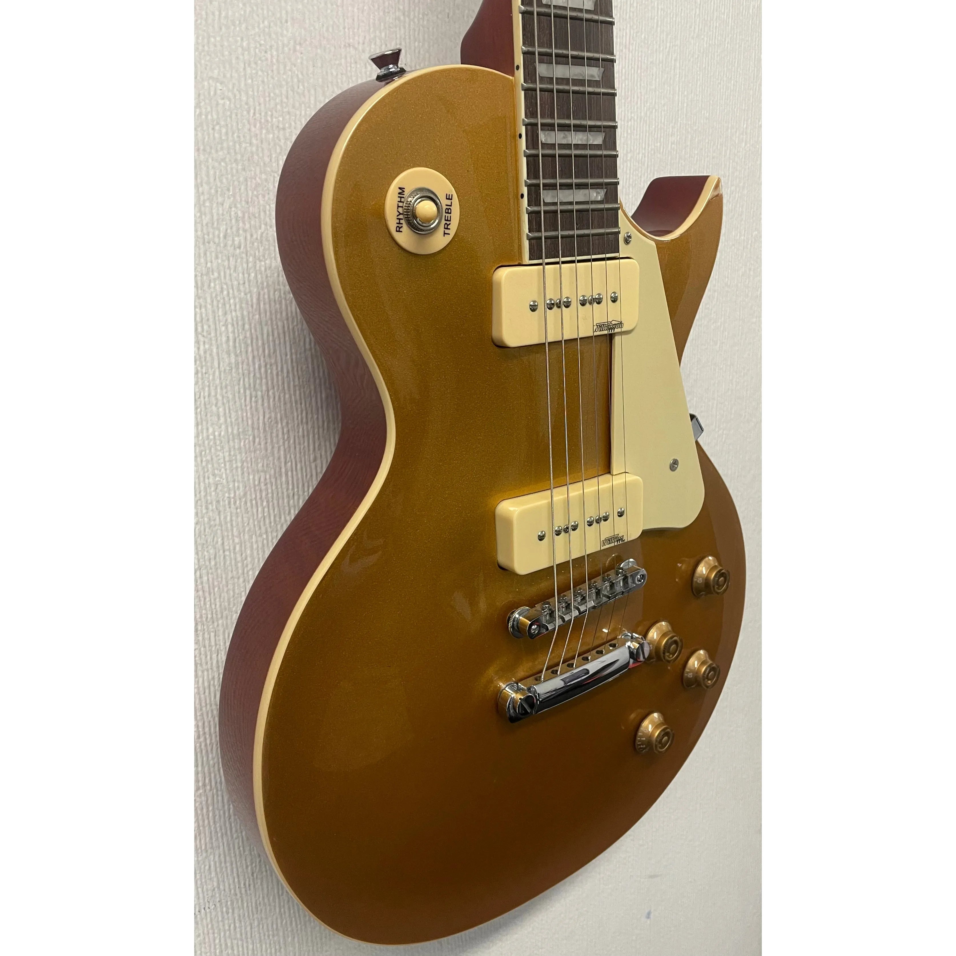 Vintage V100GT Reissue Series Single Cut Electric Guitar with P90s Gold Top Pre-Owned