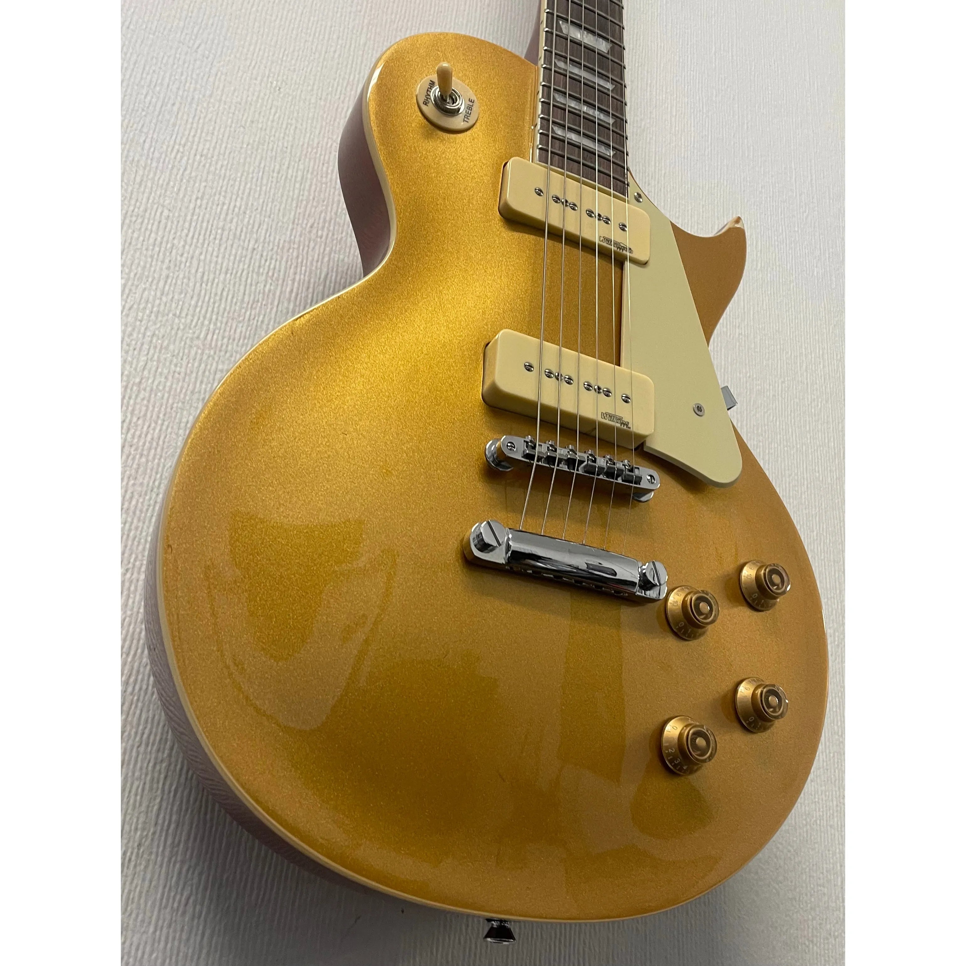 Vintage V100GT Reissue Series Single Cut Electric Guitar with P90s Gold Top Pre-Owned