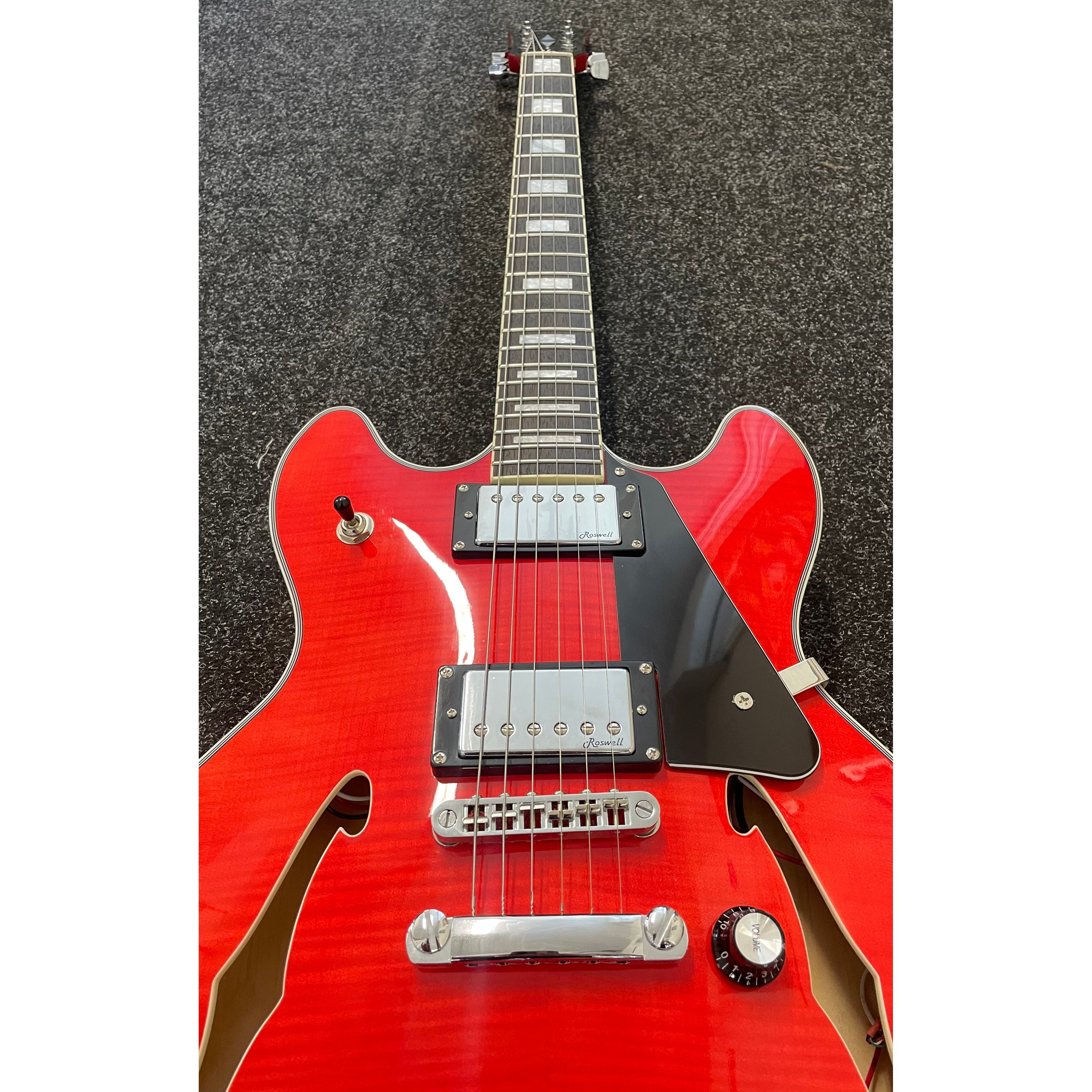 Harley Benton HB35 Plus Hollowbody Electric Guitar in Cherry with Hardcase Pre-Owned