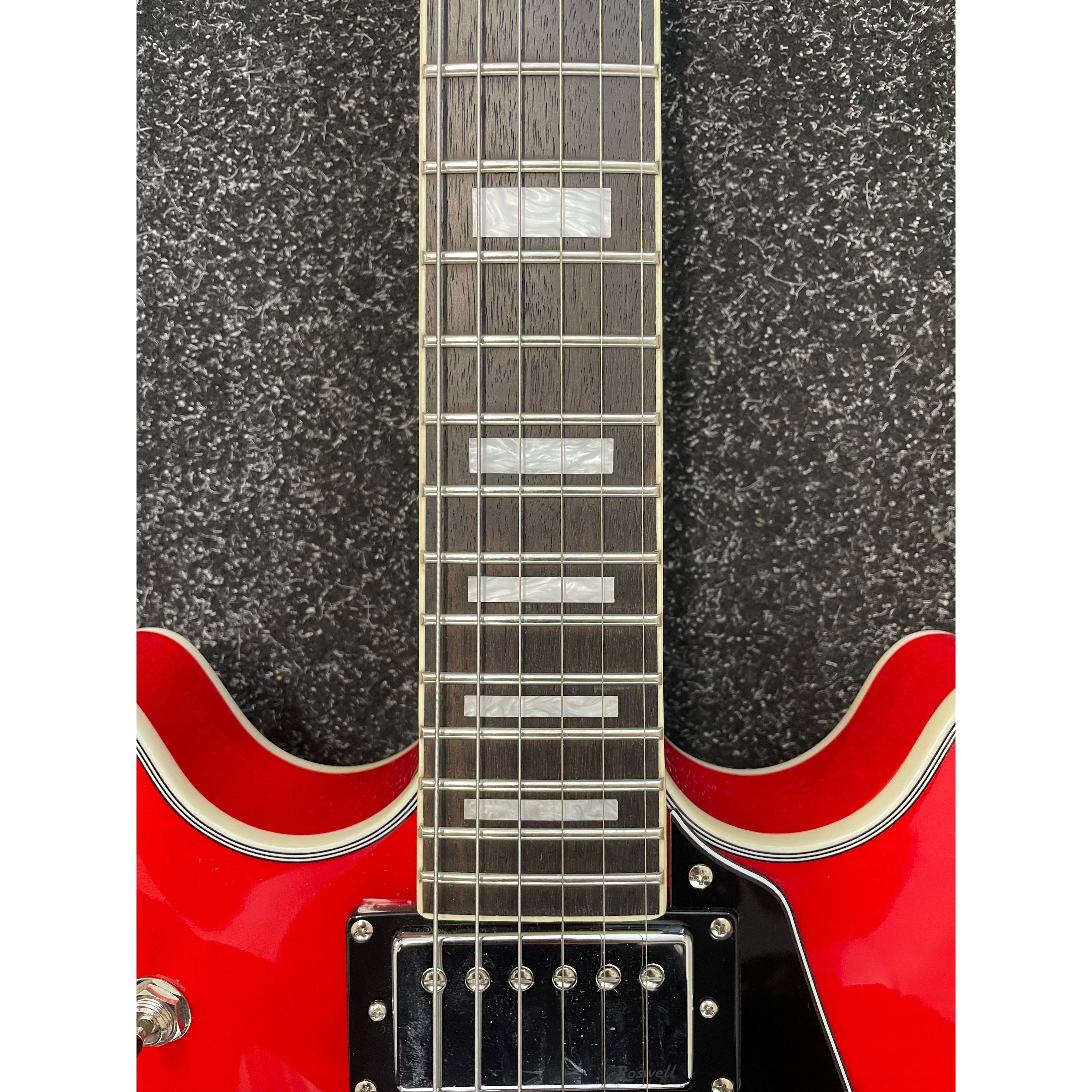 Harley Benton HB35 Plus Hollowbody Electric Guitar in Cherry with Hardcase Pre-Owned