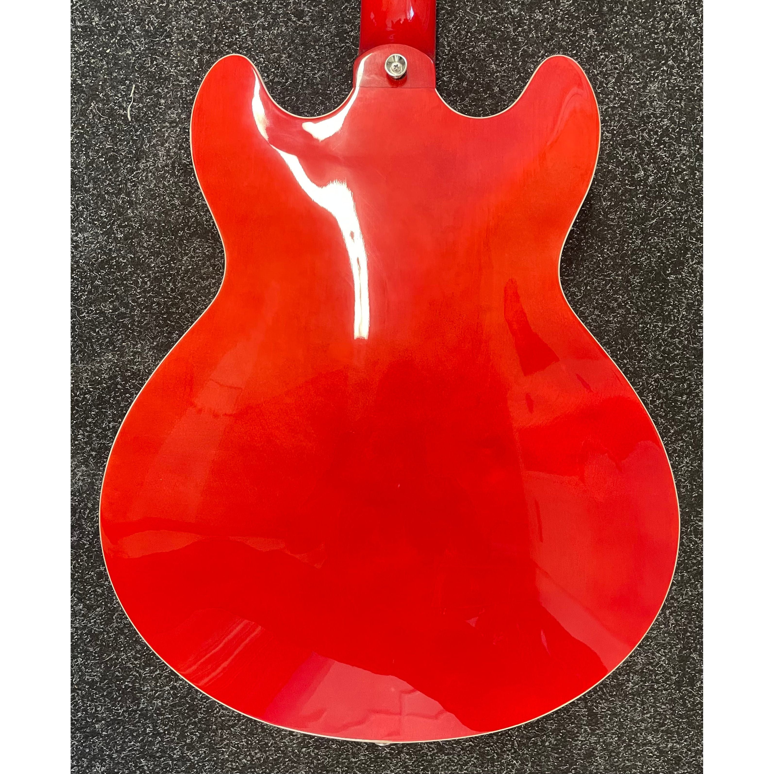Harley Benton HB35 Plus Hollowbody Electric Guitar in Cherry with Hardcase Pre-Owned