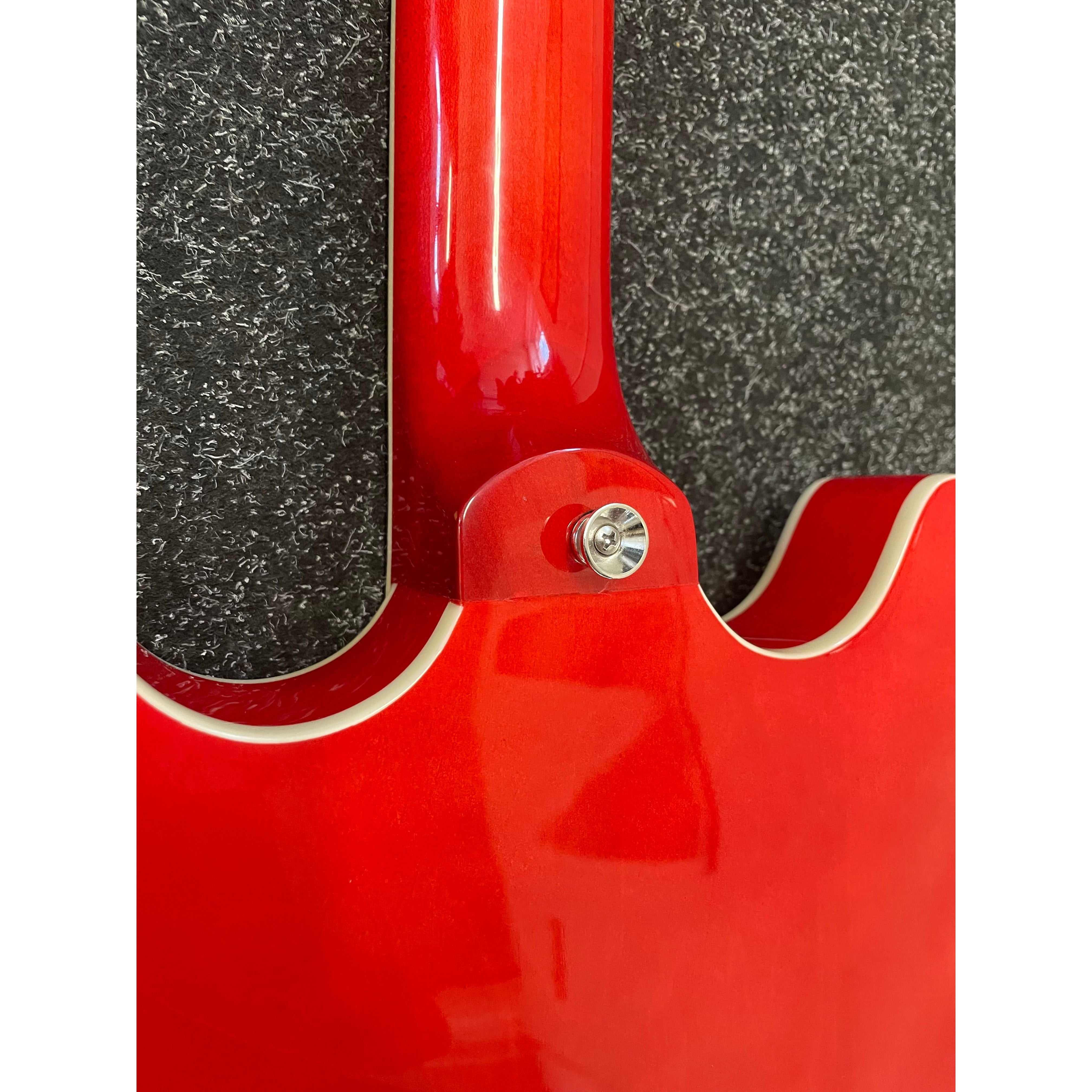 Harley Benton HB35 Plus Hollowbody Electric Guitar in Cherry with Hardcase Pre-Owned