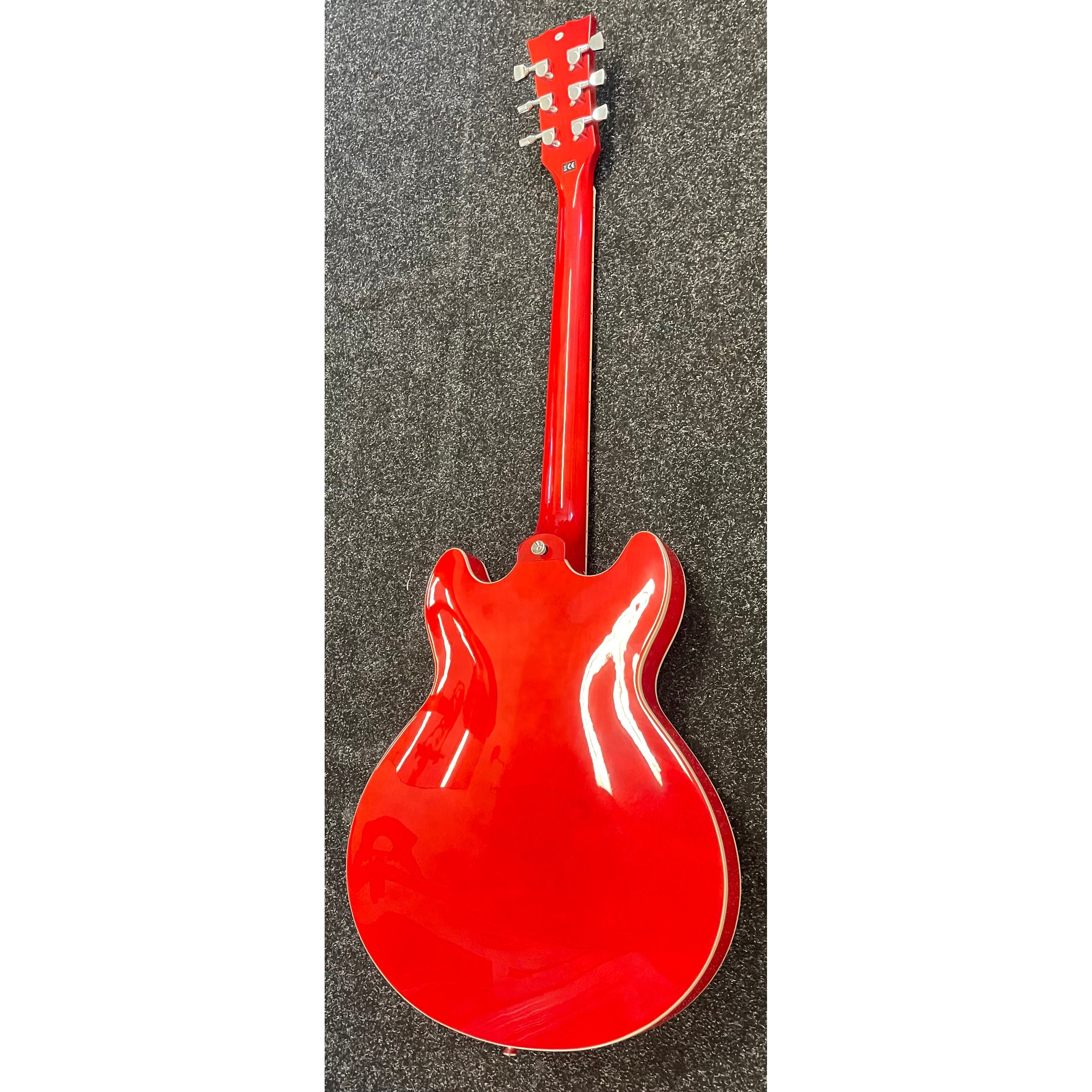Harley Benton HB35 Plus Hollowbody Electric Guitar in Cherry with Hardcase Pre-Owned
