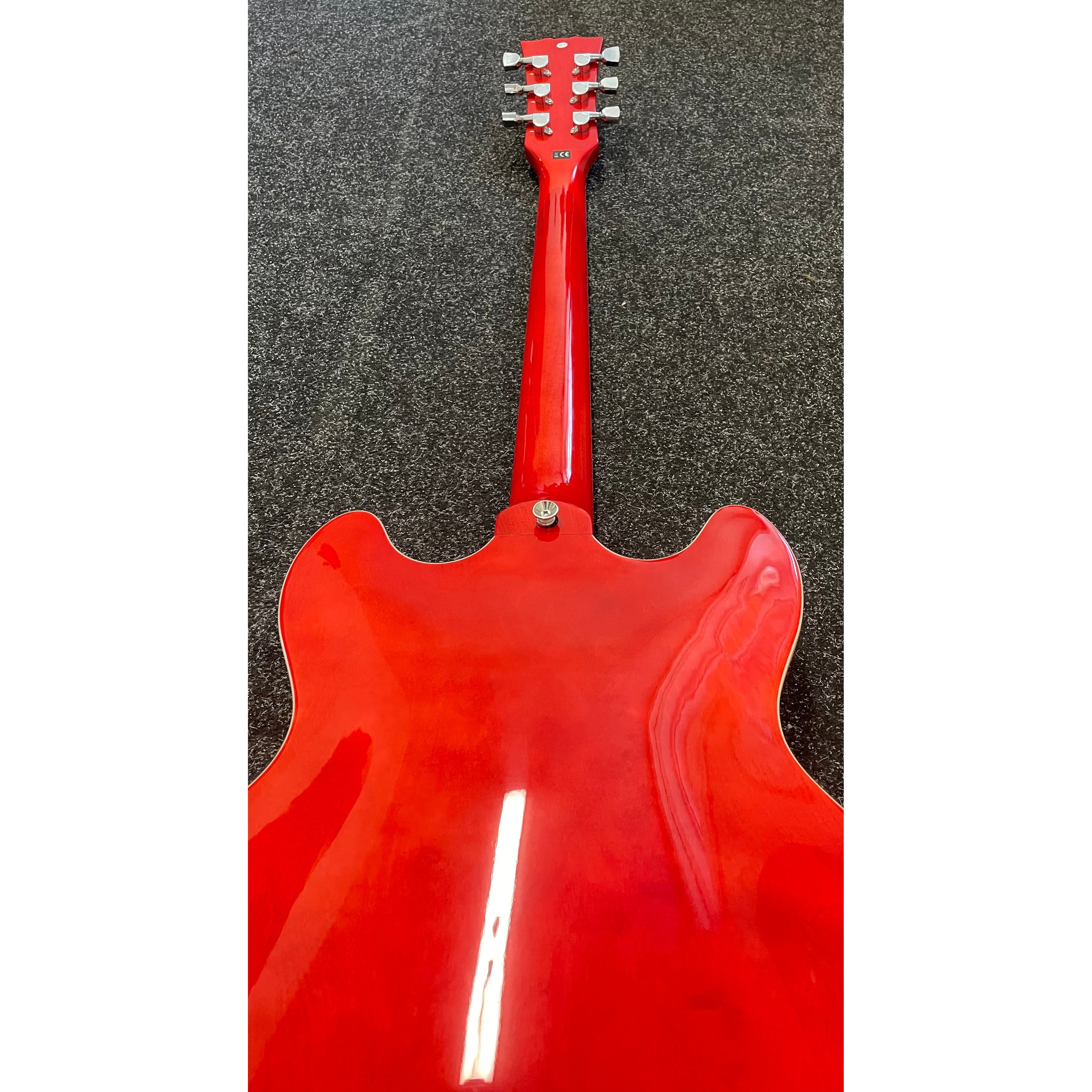 Harley Benton HB35 Plus Hollowbody Electric Guitar in Cherry with Hardcase Pre-Owned