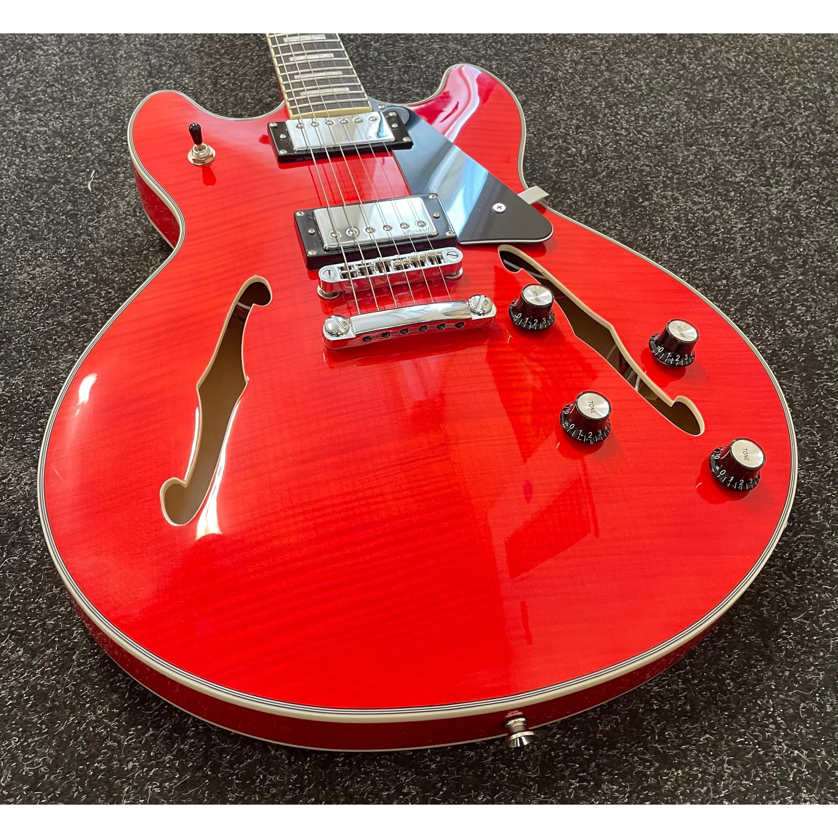 Harley Benton HB35 Plus Hollowbody Electric Guitar in Cherry with Hardcase Pre-Owned