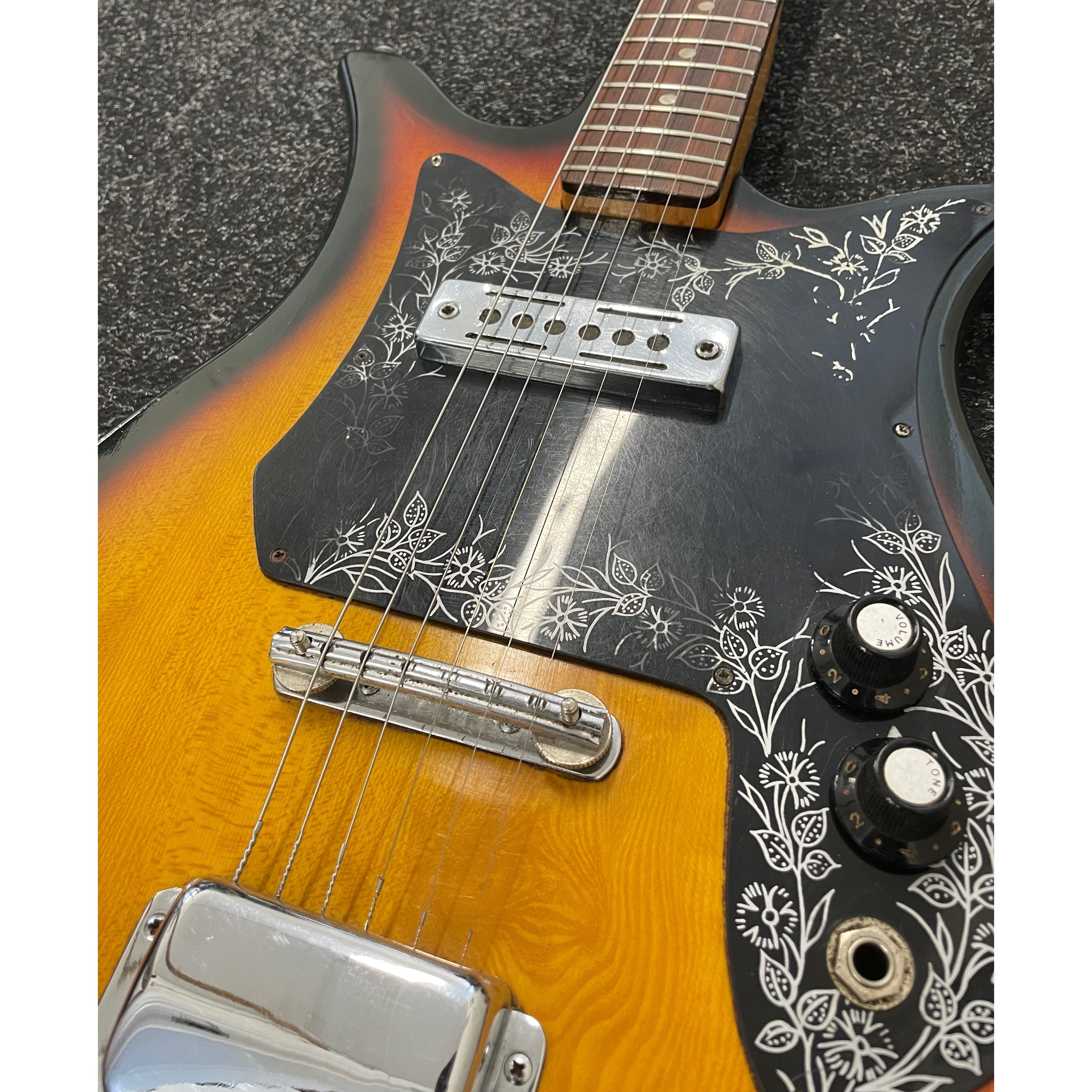 Kay K-120 Vintage 1970's Tulip Electric Guitar in Sunburst Pre-Owned
