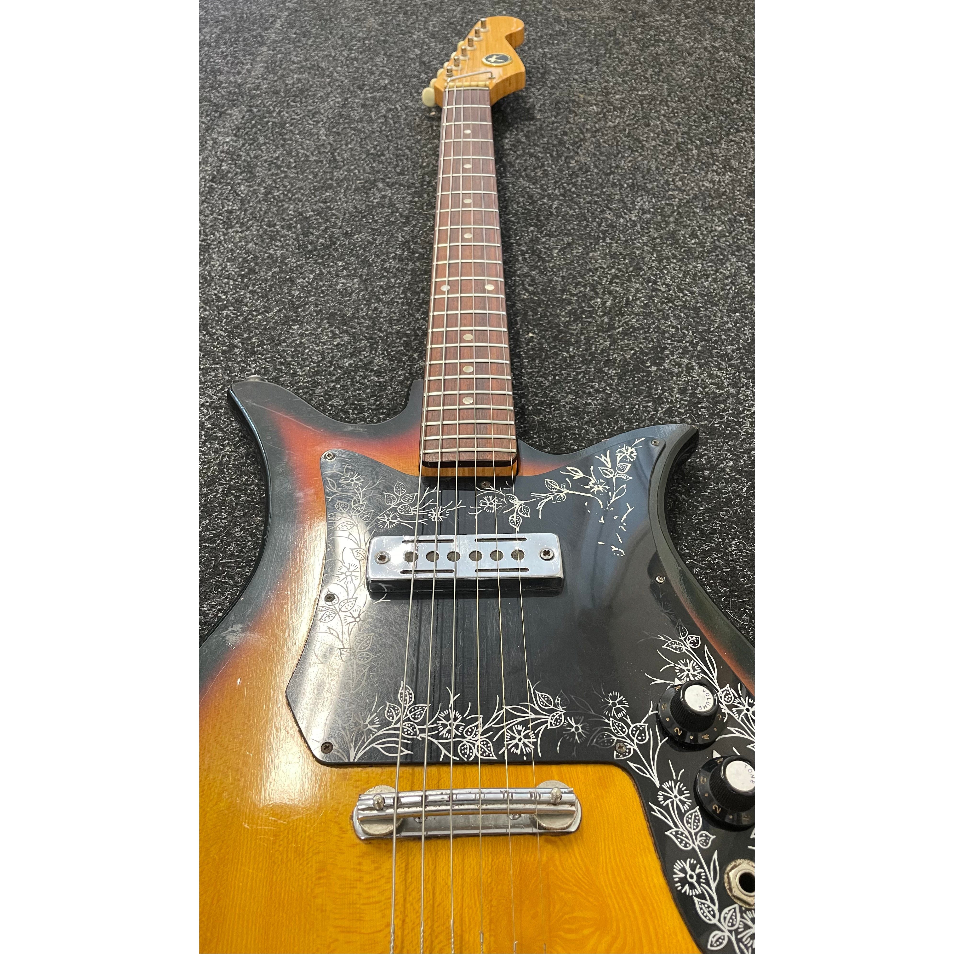 Kay K-120 Vintage 1970's Tulip Electric Guitar in Sunburst Pre-Owned