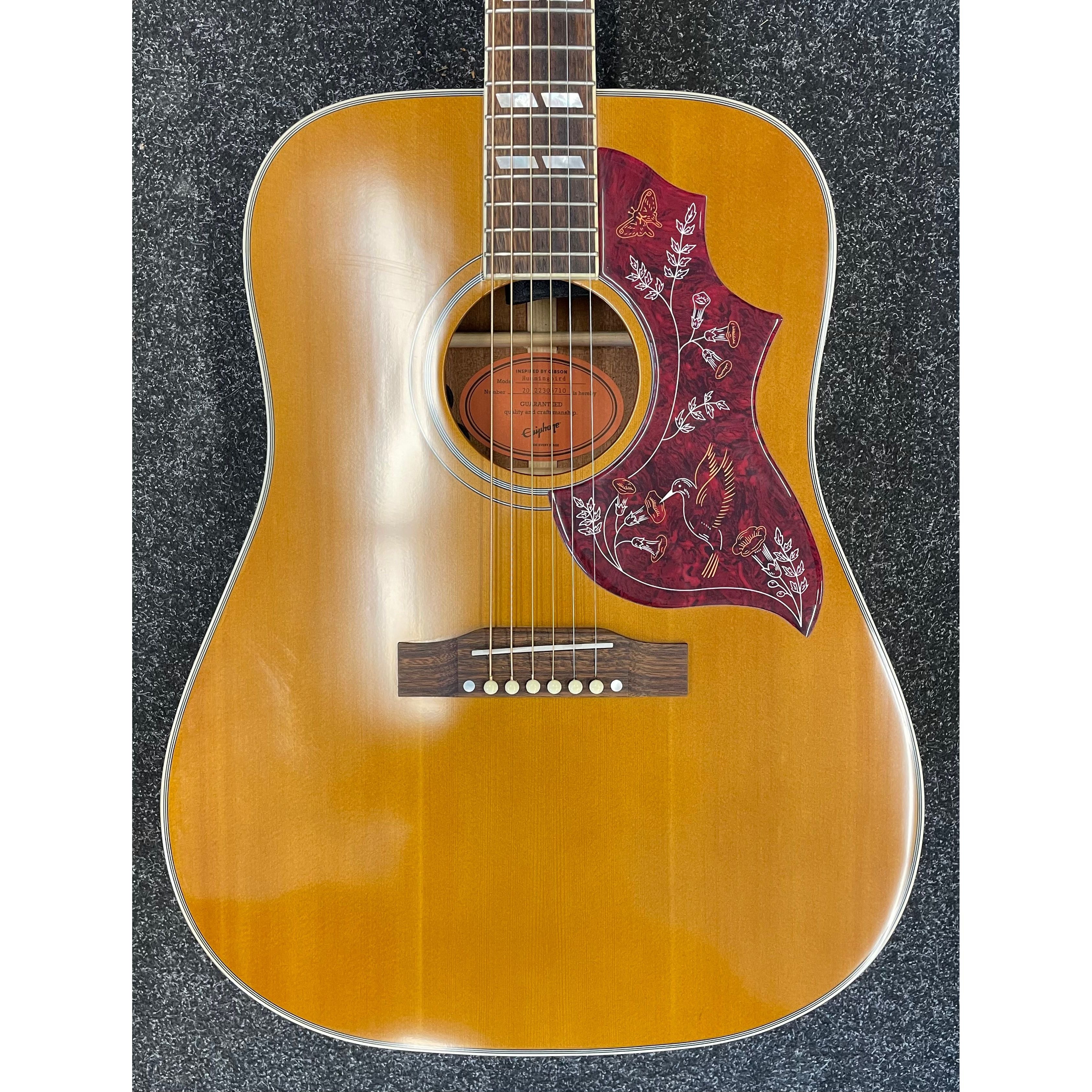 Epiphone Inspired by Gibson Hummingbird Electro Acoustic Guitar with Original Hardcase Pre-Owned