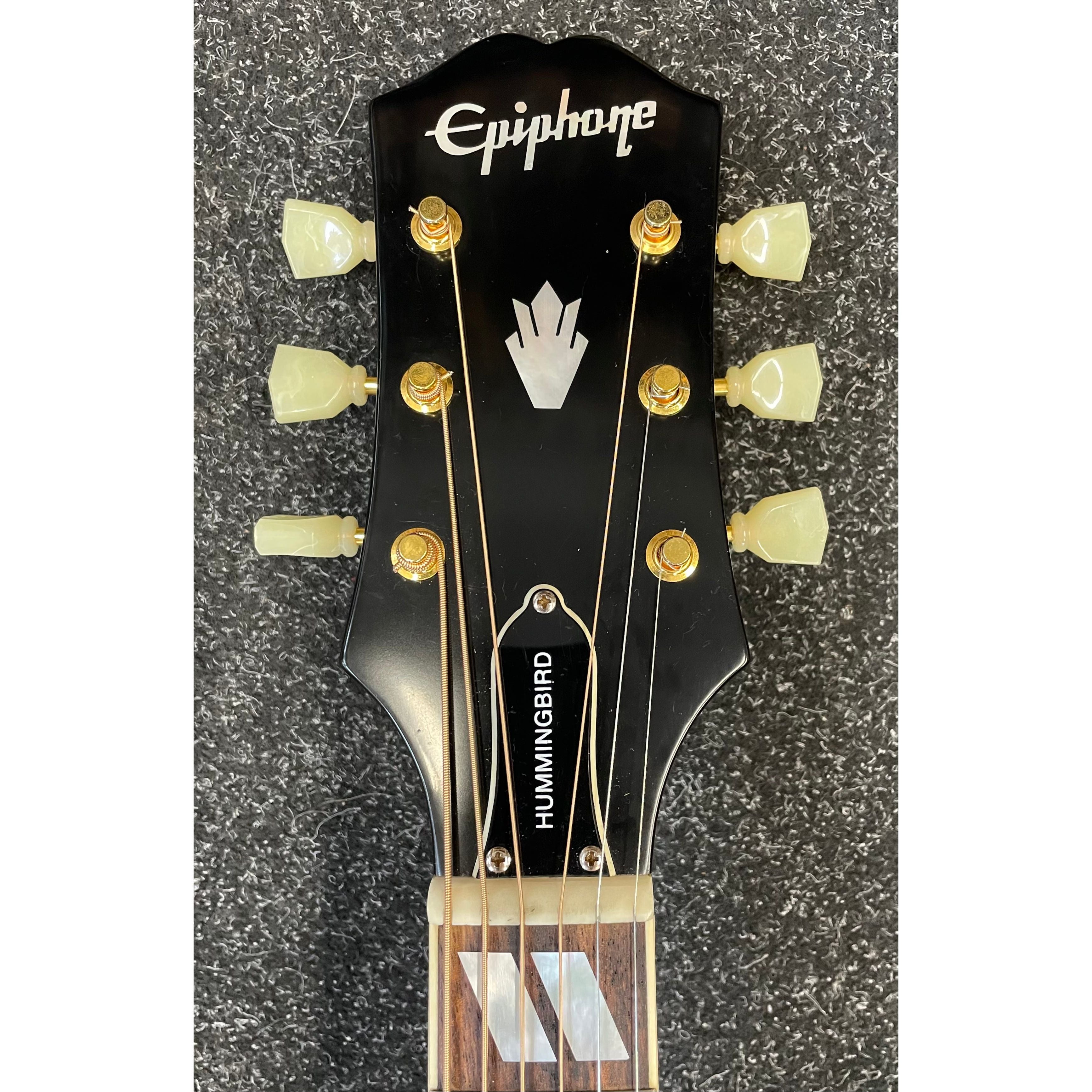 Epiphone Inspired by Gibson Hummingbird Electro Acoustic Guitar with Original Hardcase Pre-Owned