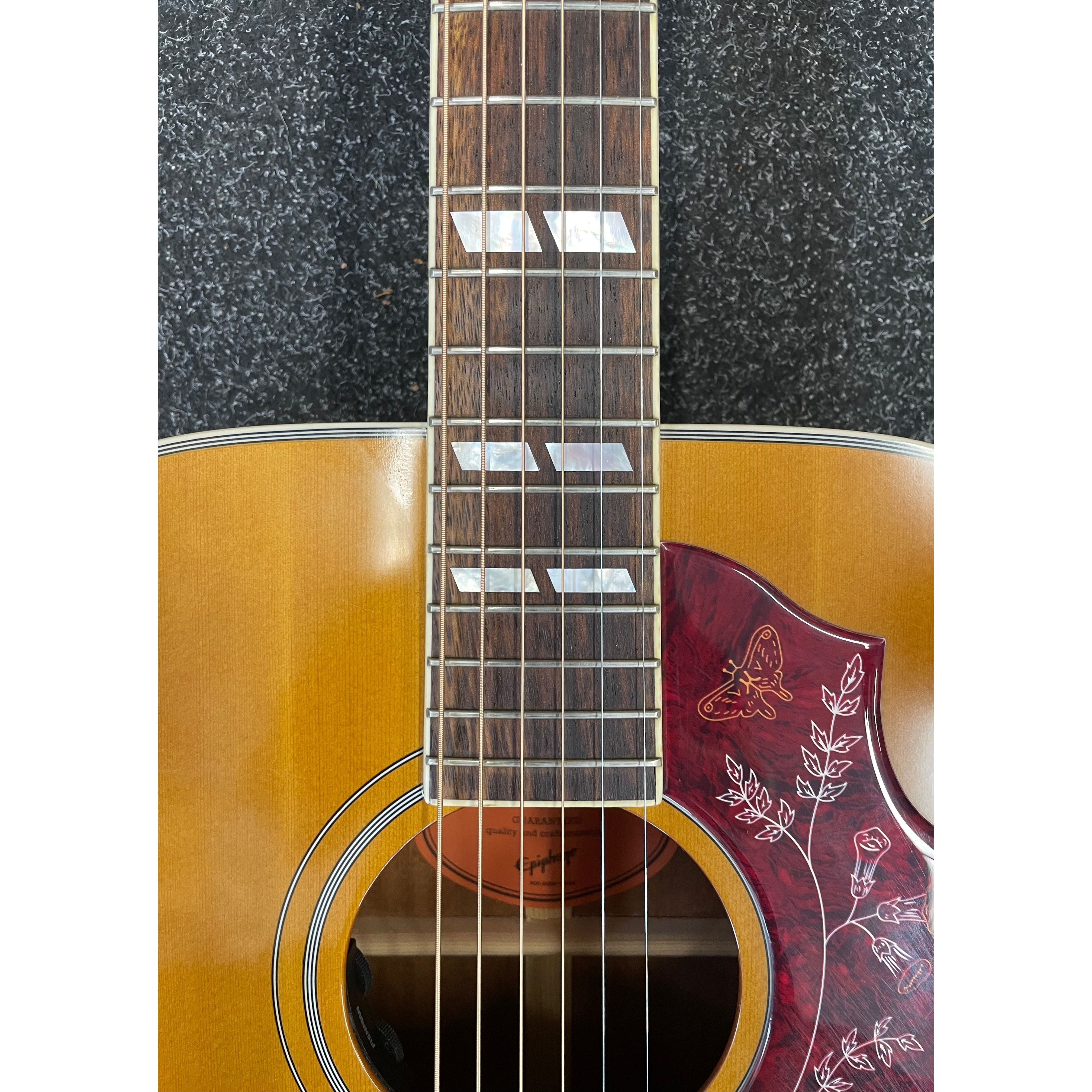 Epiphone Inspired by Gibson Hummingbird Electro Acoustic Guitar with Original Hardcase Pre-Owned