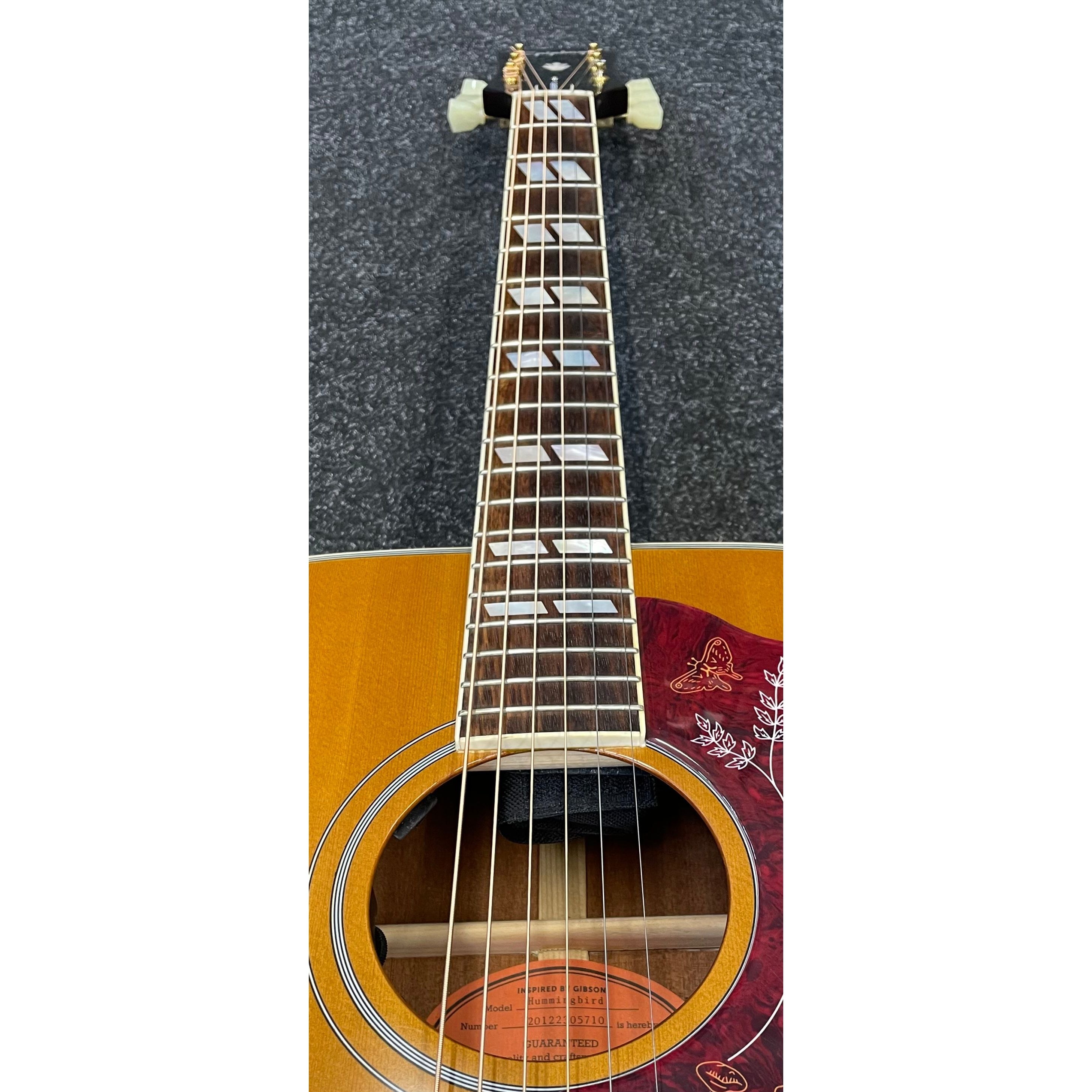 Epiphone Inspired by Gibson Hummingbird Electro Acoustic Guitar with Original Hardcase Pre-Owned