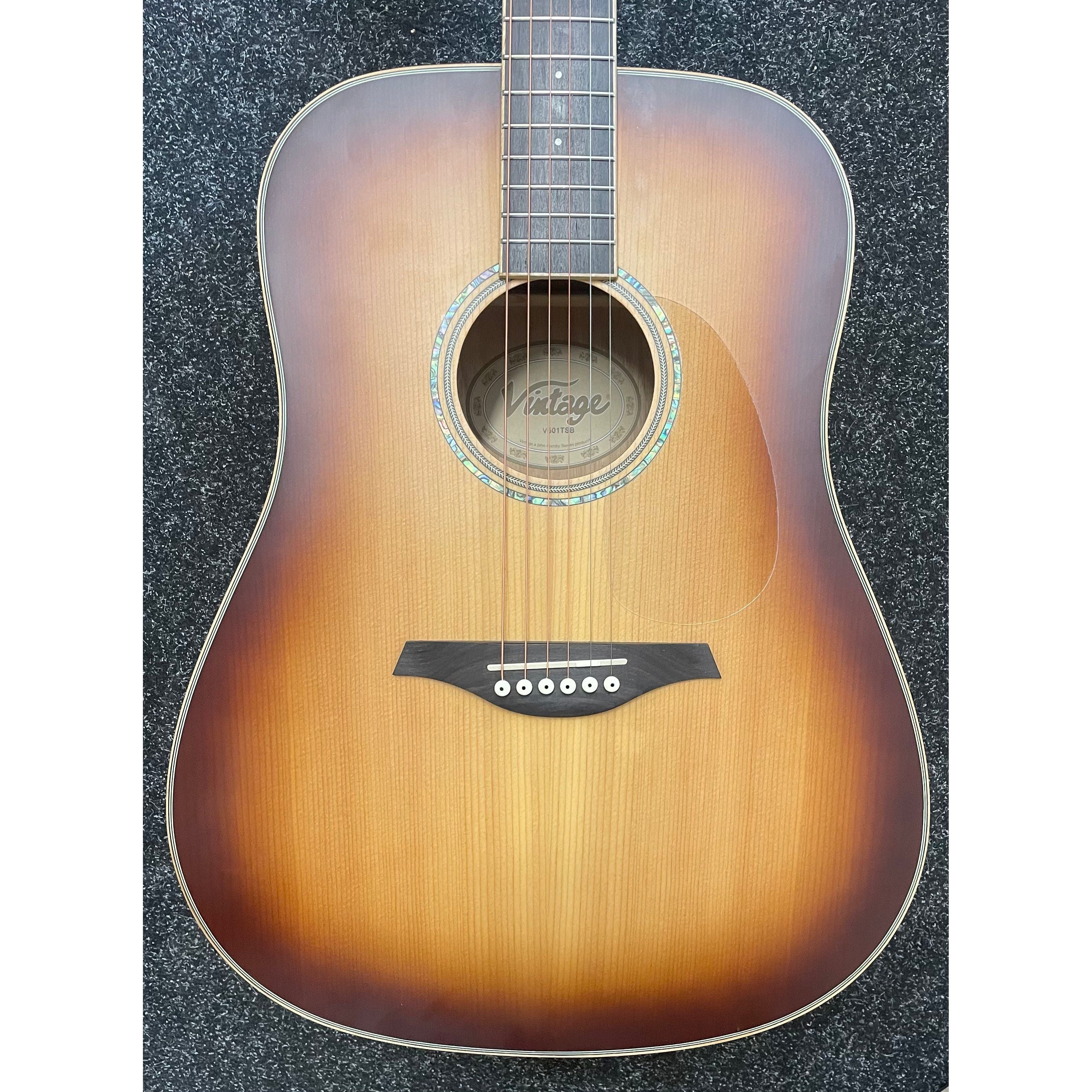 Vintage V501TSB Dreadnought Acoustic Guitar in Satin Tobacco Sunburst Pre-Owned