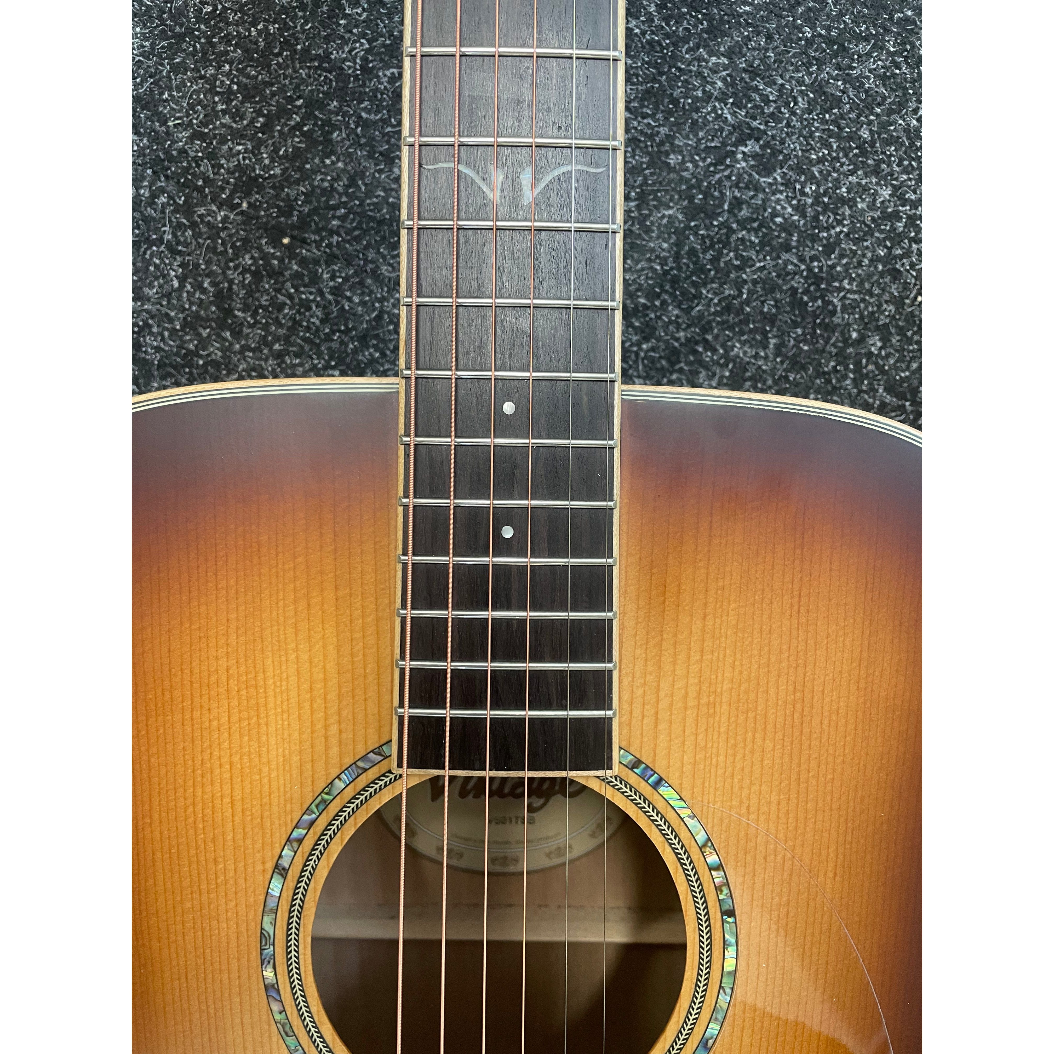 Vintage V501TSB Dreadnought Acoustic Guitar in Satin Tobacco Sunburst Pre-Owned