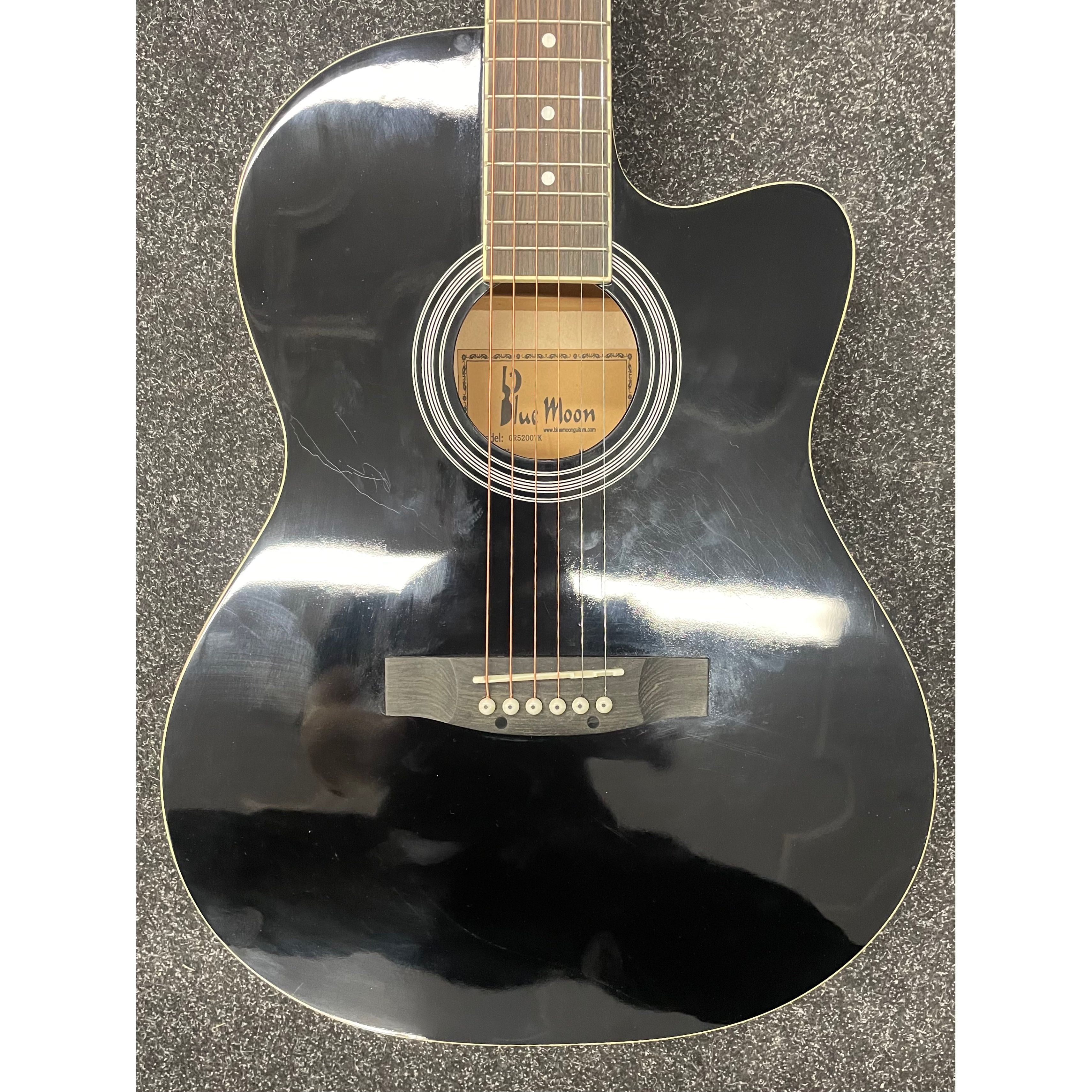 Blue Moon GR52007K Acoustic Guitar with Cutaway in Gloss Black Pre-Owned