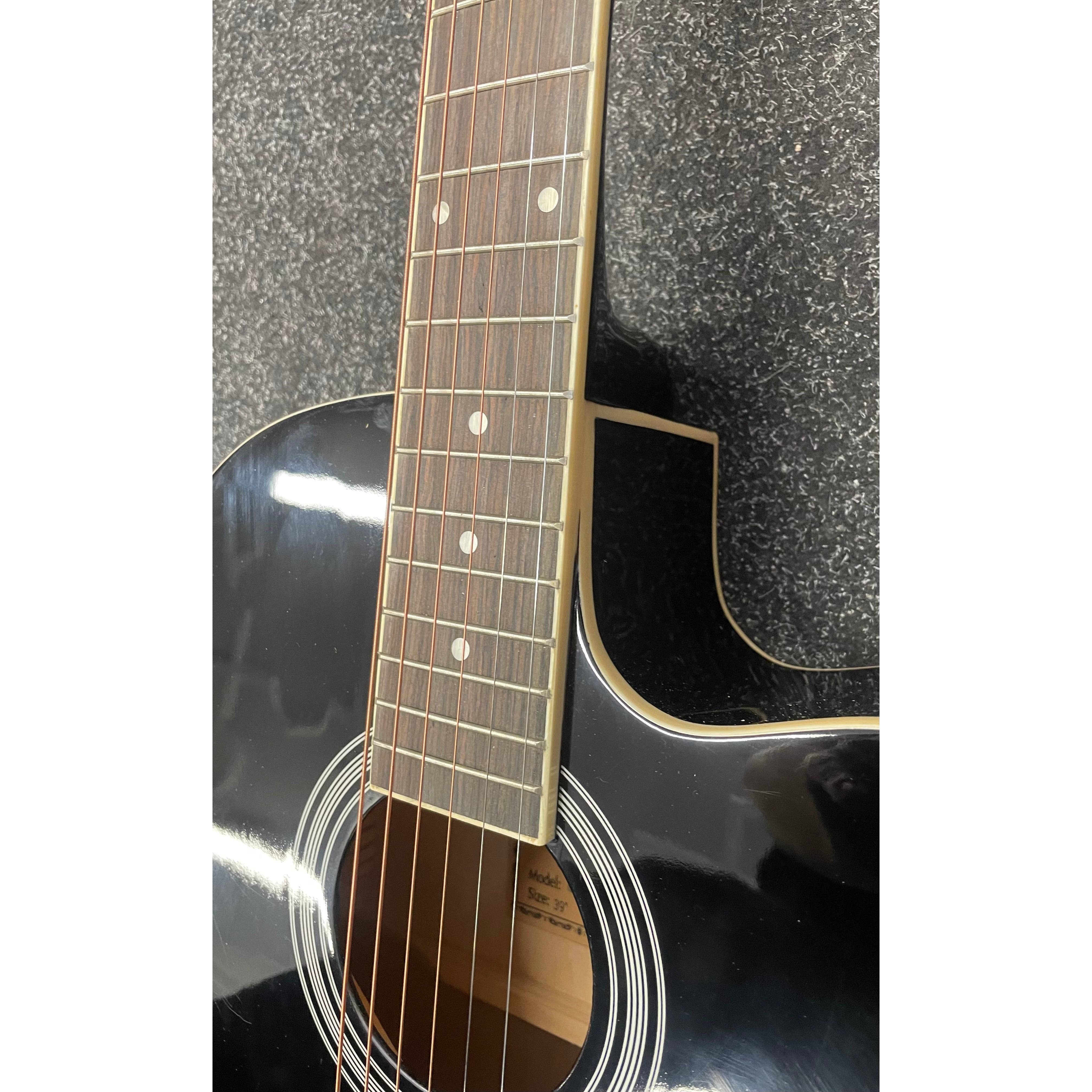 Blue Moon GR52007K Acoustic Guitar with Cutaway in Gloss Black Pre-Owned
