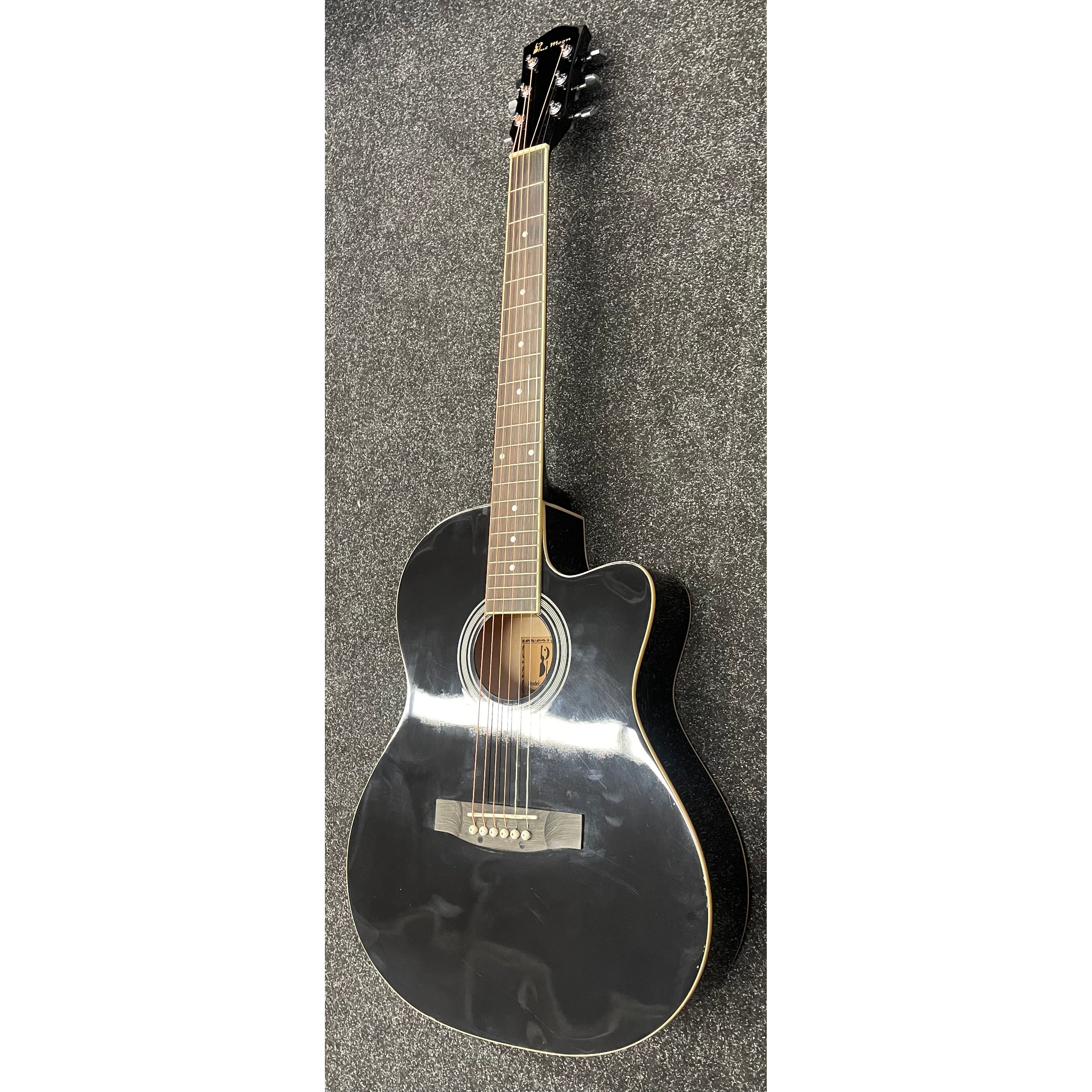 Blue Moon GR52007K Acoustic Guitar with Cutaway in Gloss Black Pre-Owned