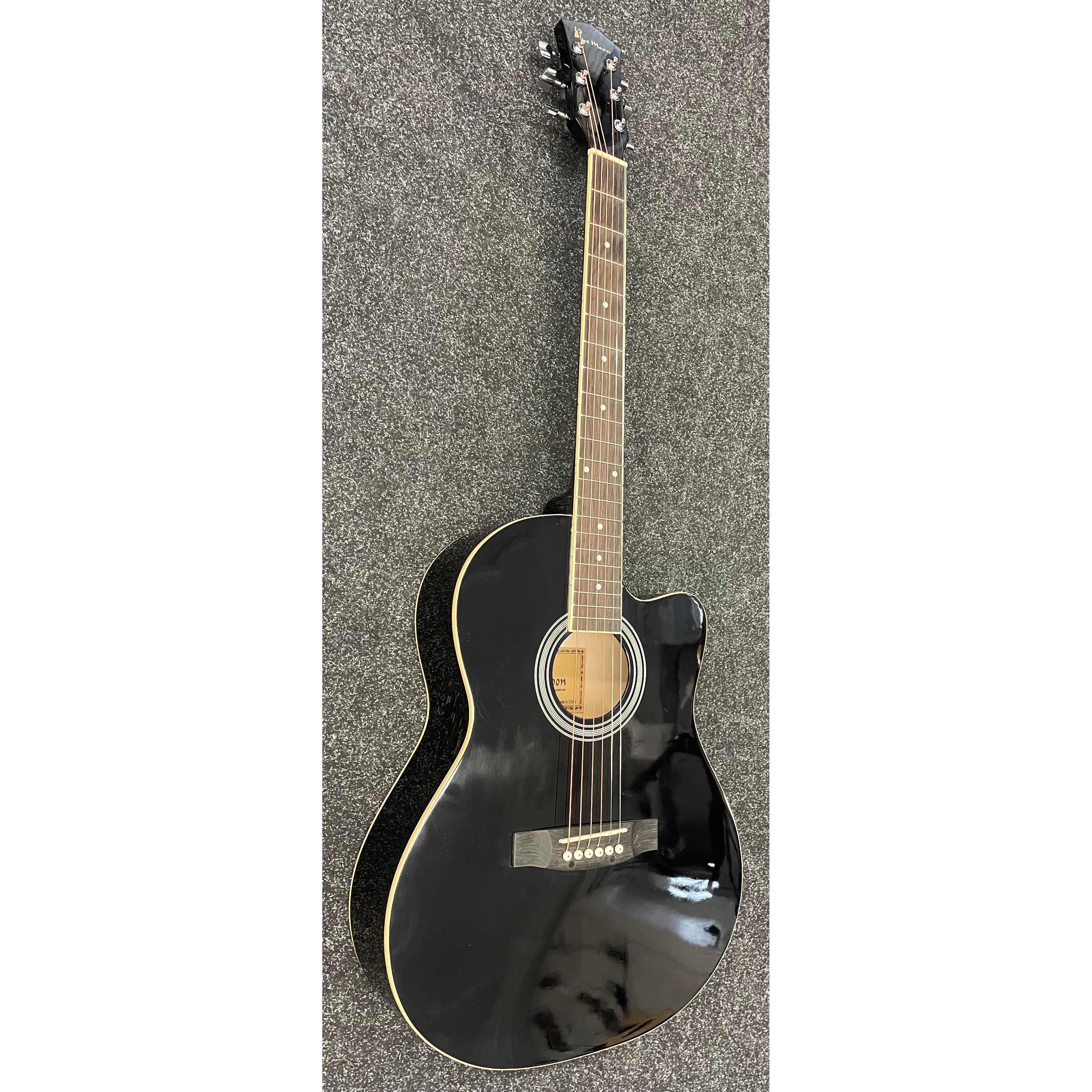 Blue Moon GR52007K Acoustic Guitar with Cutaway in Gloss Black Pre-Owned