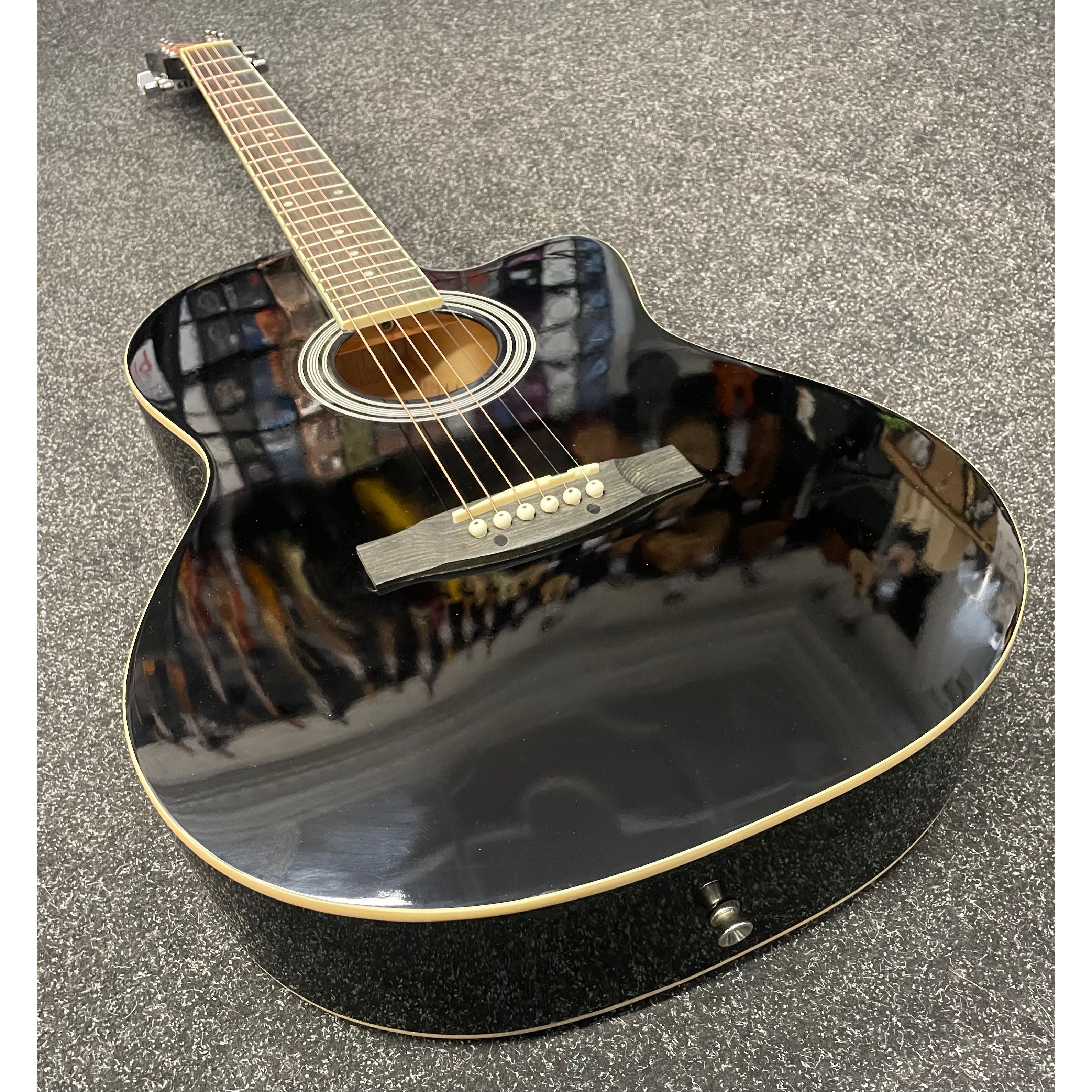 Blue Moon GR52007K Acoustic Guitar with Cutaway in Gloss Black Pre-Owned