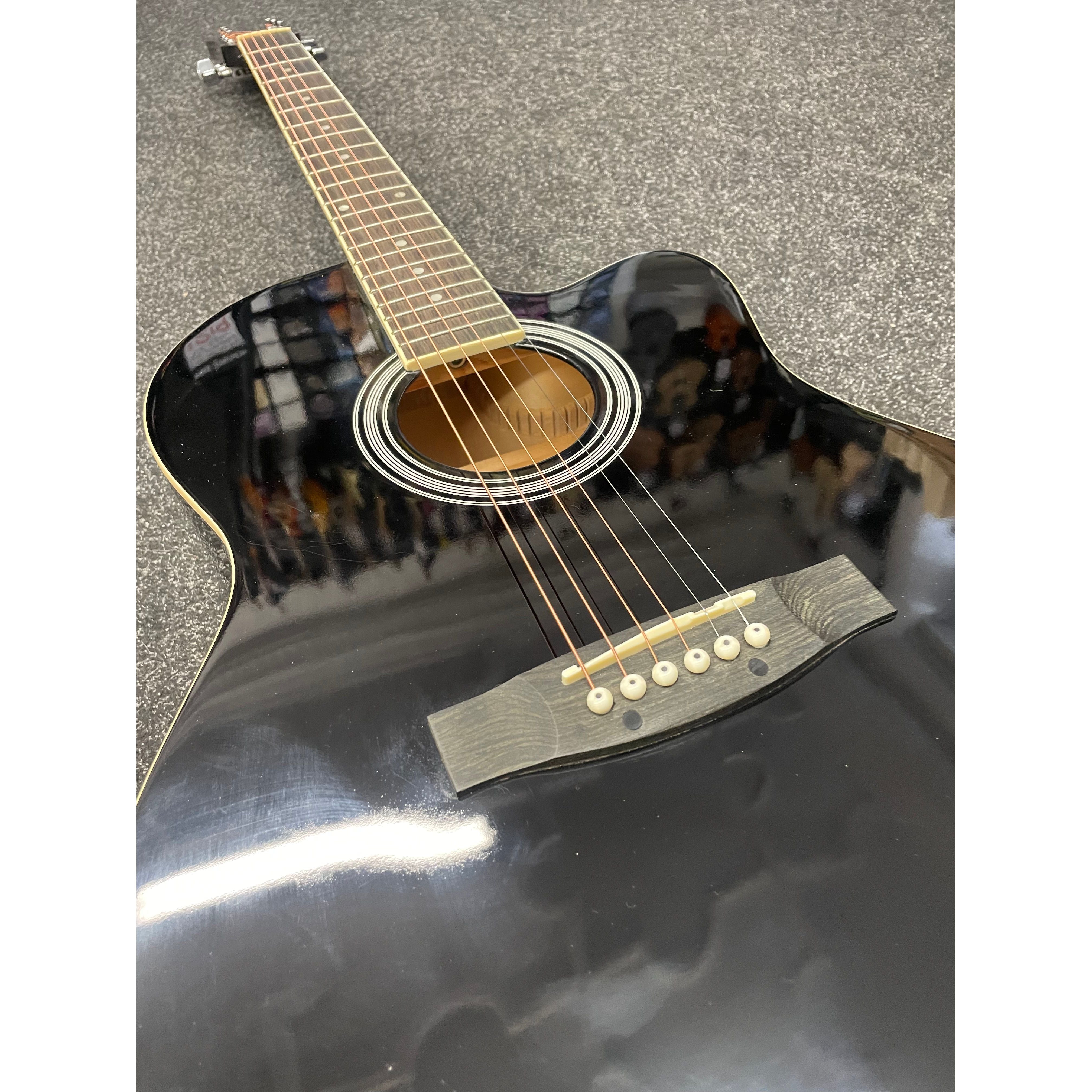 Blue Moon GR52007K Acoustic Guitar with Cutaway in Gloss Black Pre-Owned