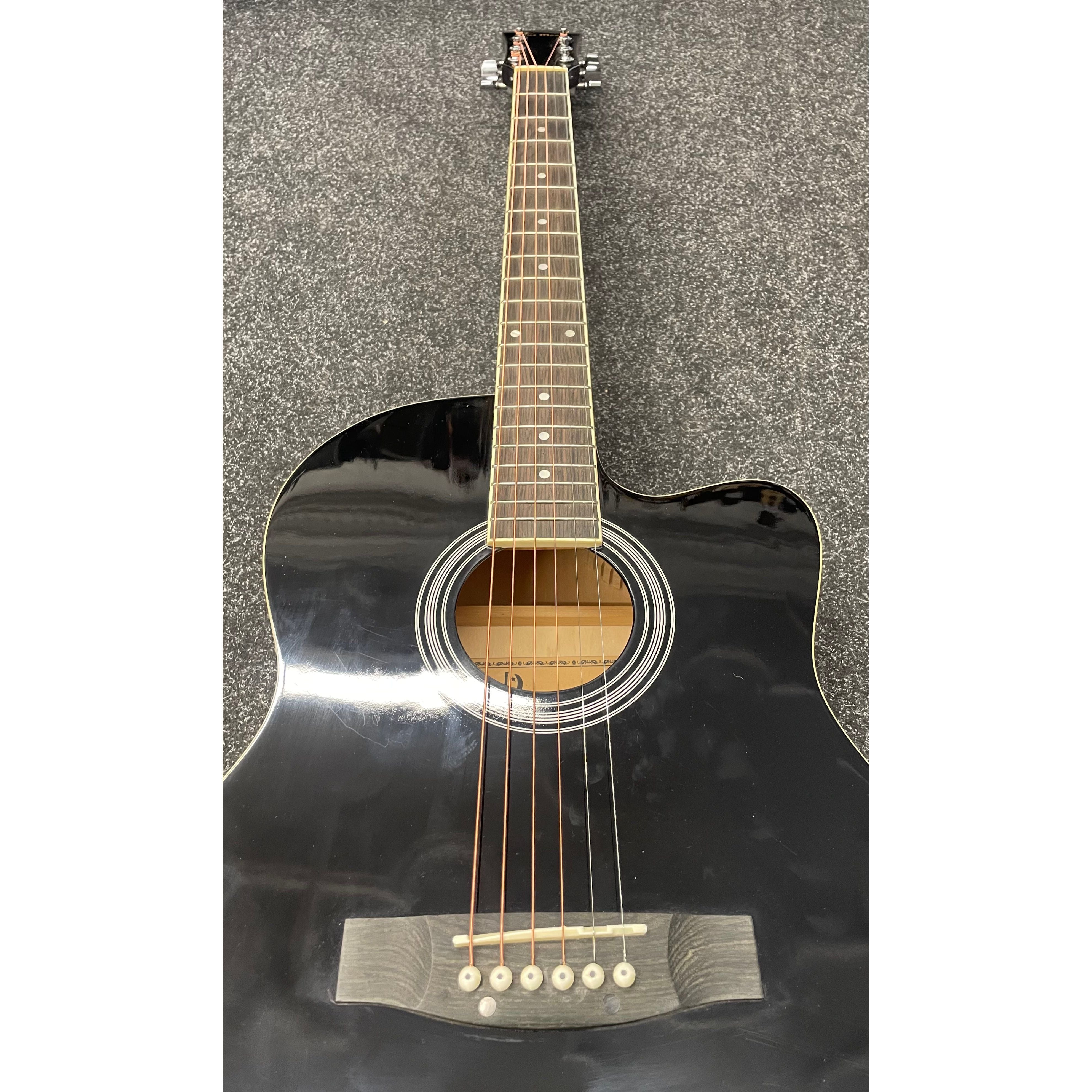 Blue Moon GR52007K Acoustic Guitar with Cutaway in Gloss Black Pre-Owned