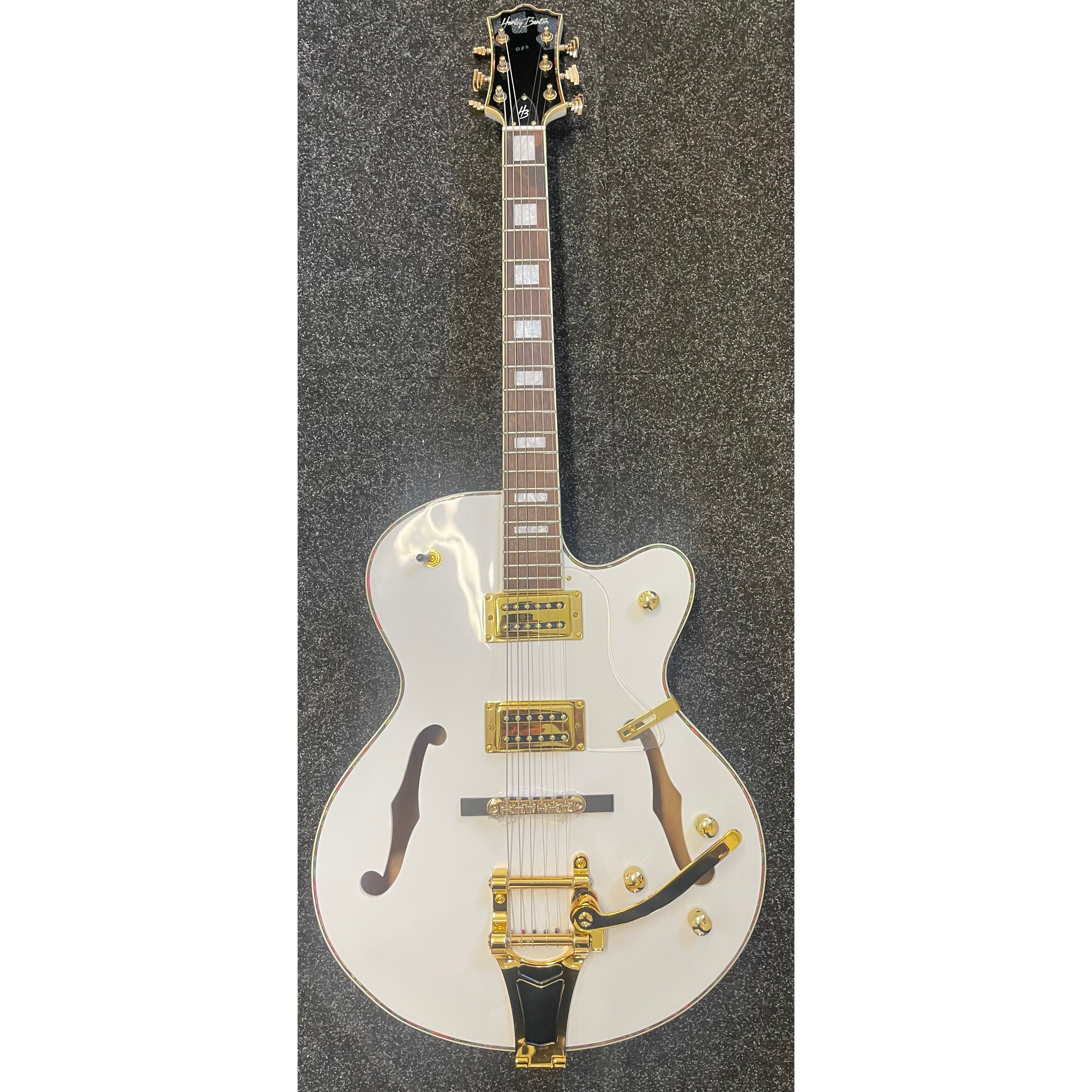 Harley Benton BigTone Trem Hollowbody Electric Guitar in White Pre-Owned