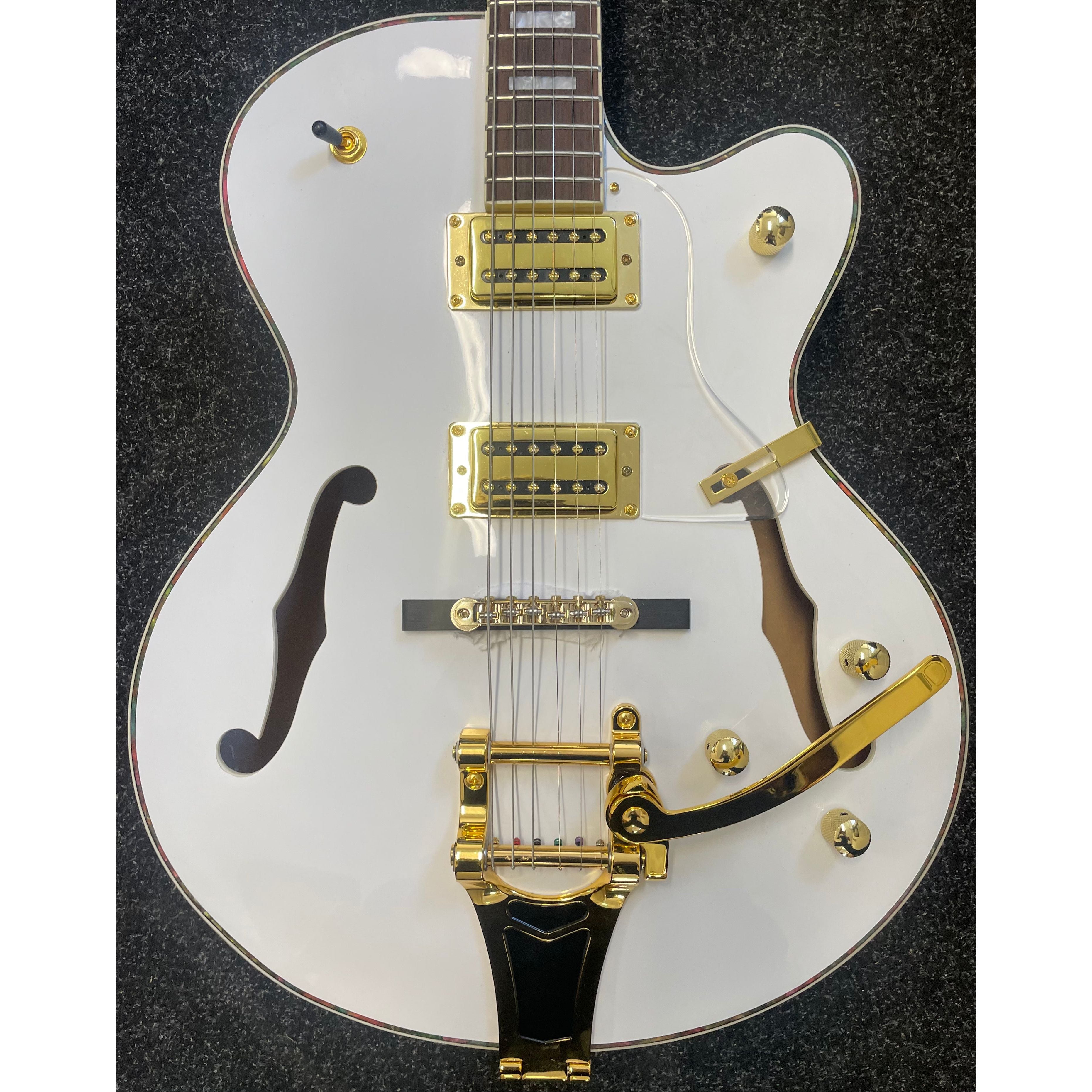 Harley Benton BigTone Trem Hollowbody Electric Guitar in White Pre-Owned