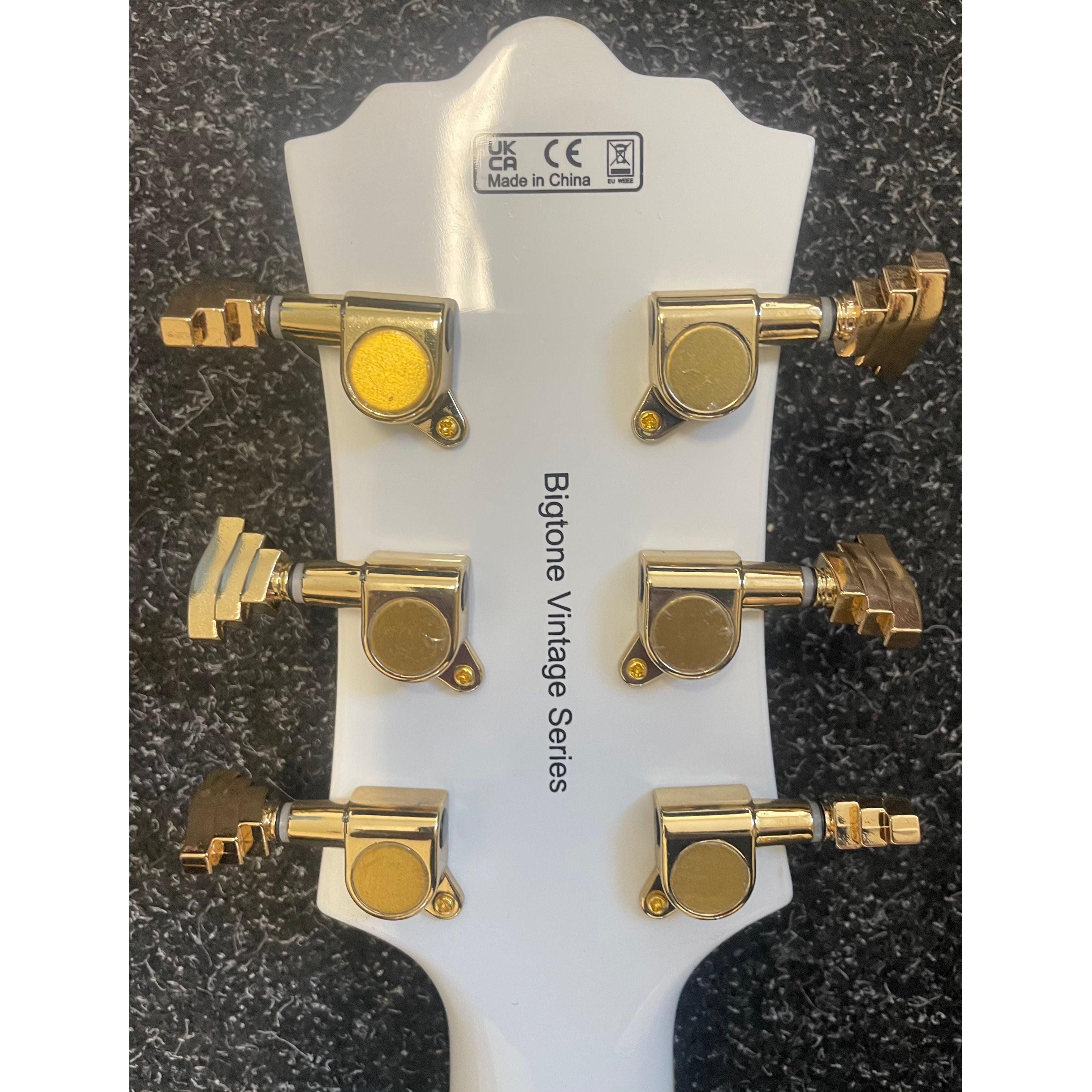 Harley Benton BigTone Trem Hollowbody Electric Guitar in White Pre-Owned