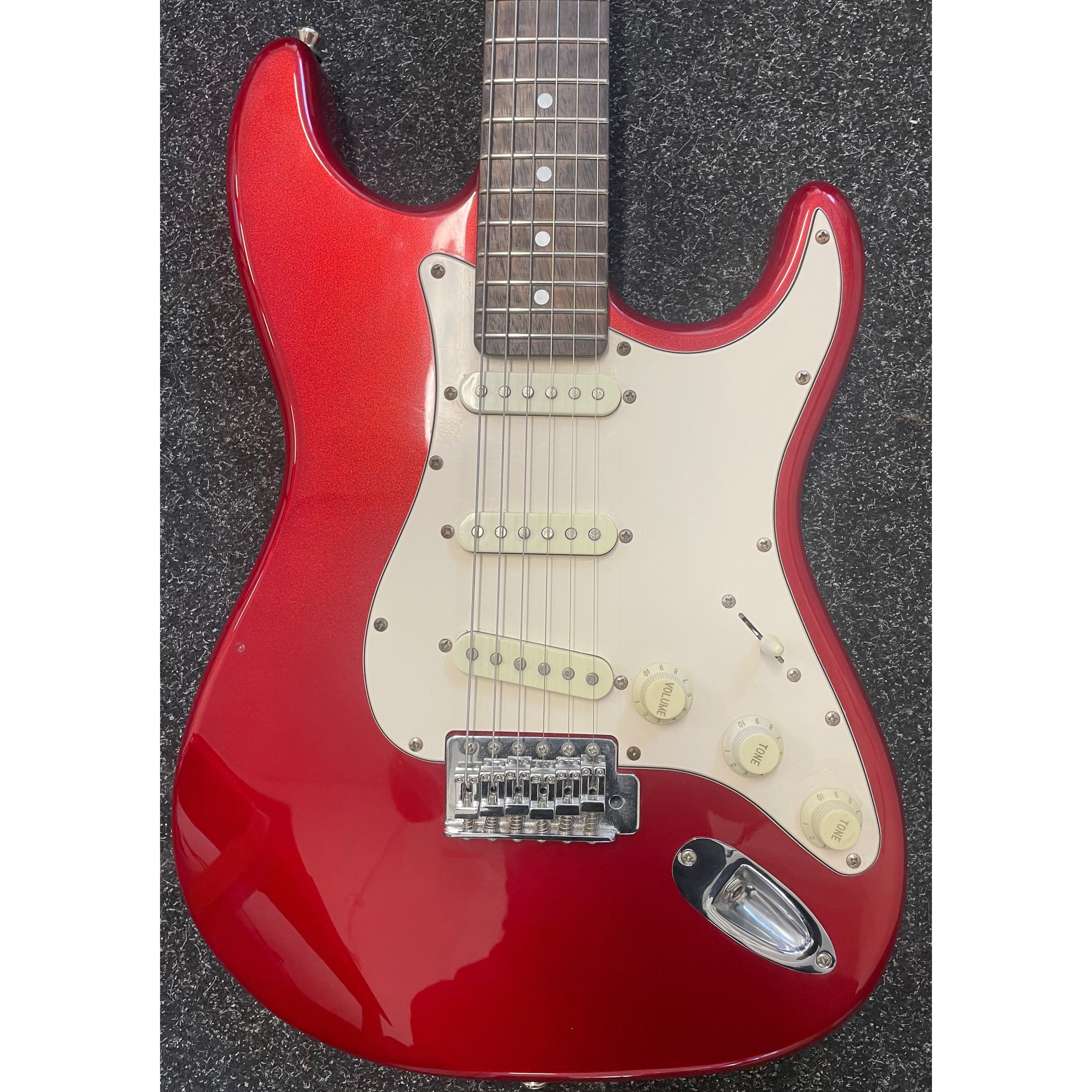 Aria STG Series S-Style Electric Guitar in Candy Apple Red with Gigbag Pre-Owned