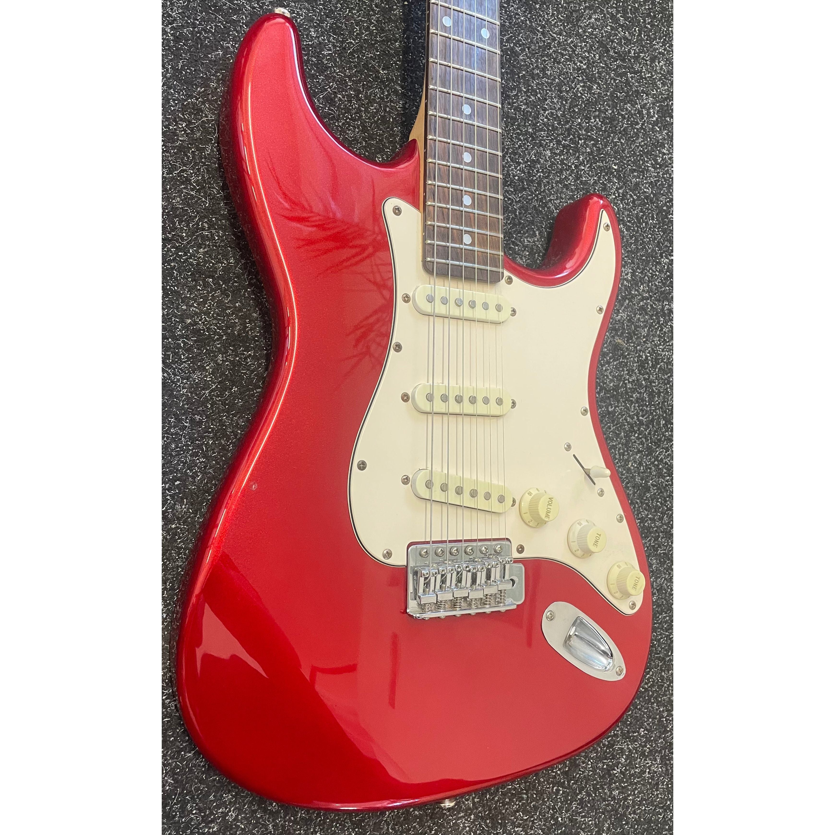 Aria STG Series S-Style Electric Guitar in Candy Apple Red with Gigbag Pre-Owned