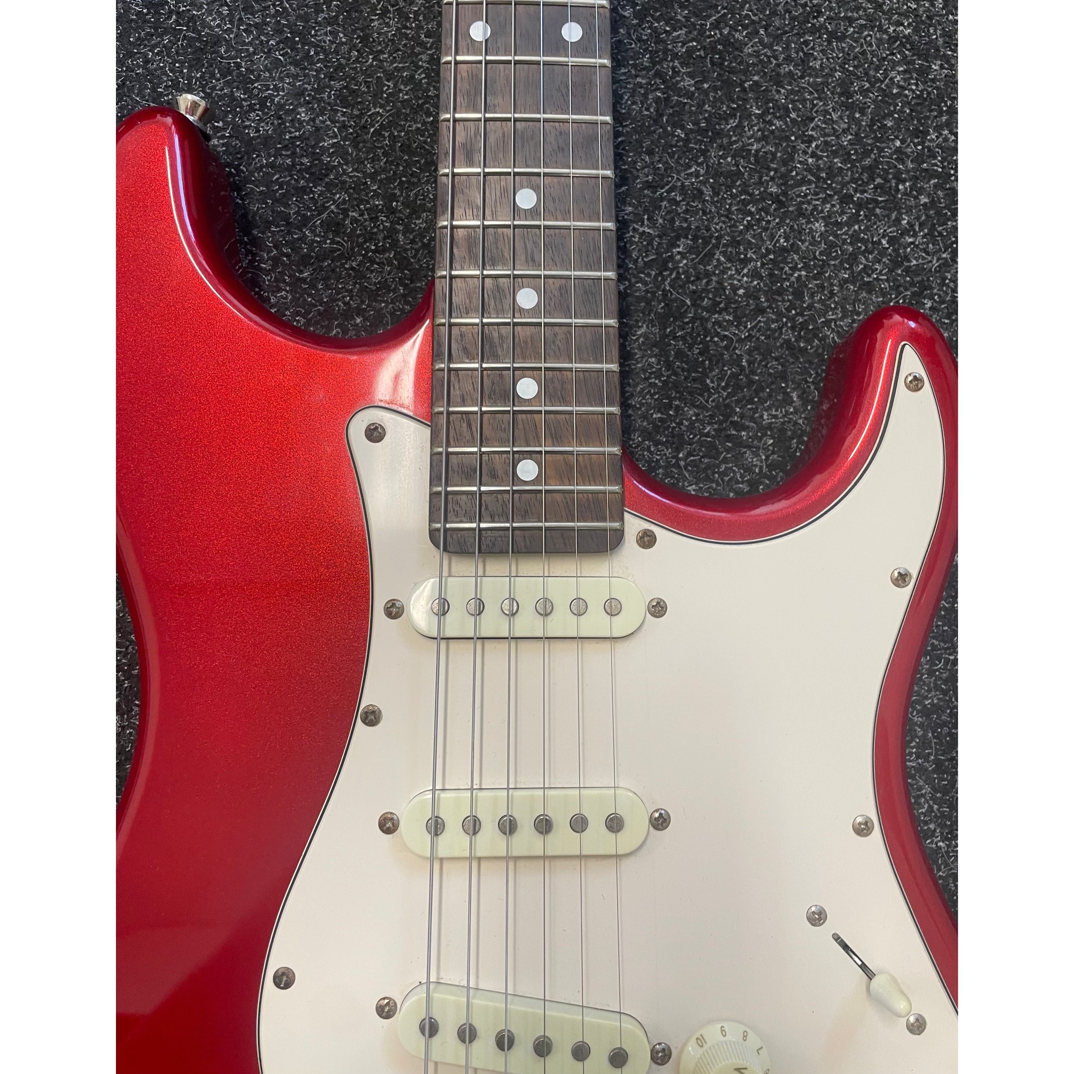 Aria STG Series S-Style Electric Guitar in Candy Apple Red with Gigbag Pre-Owned