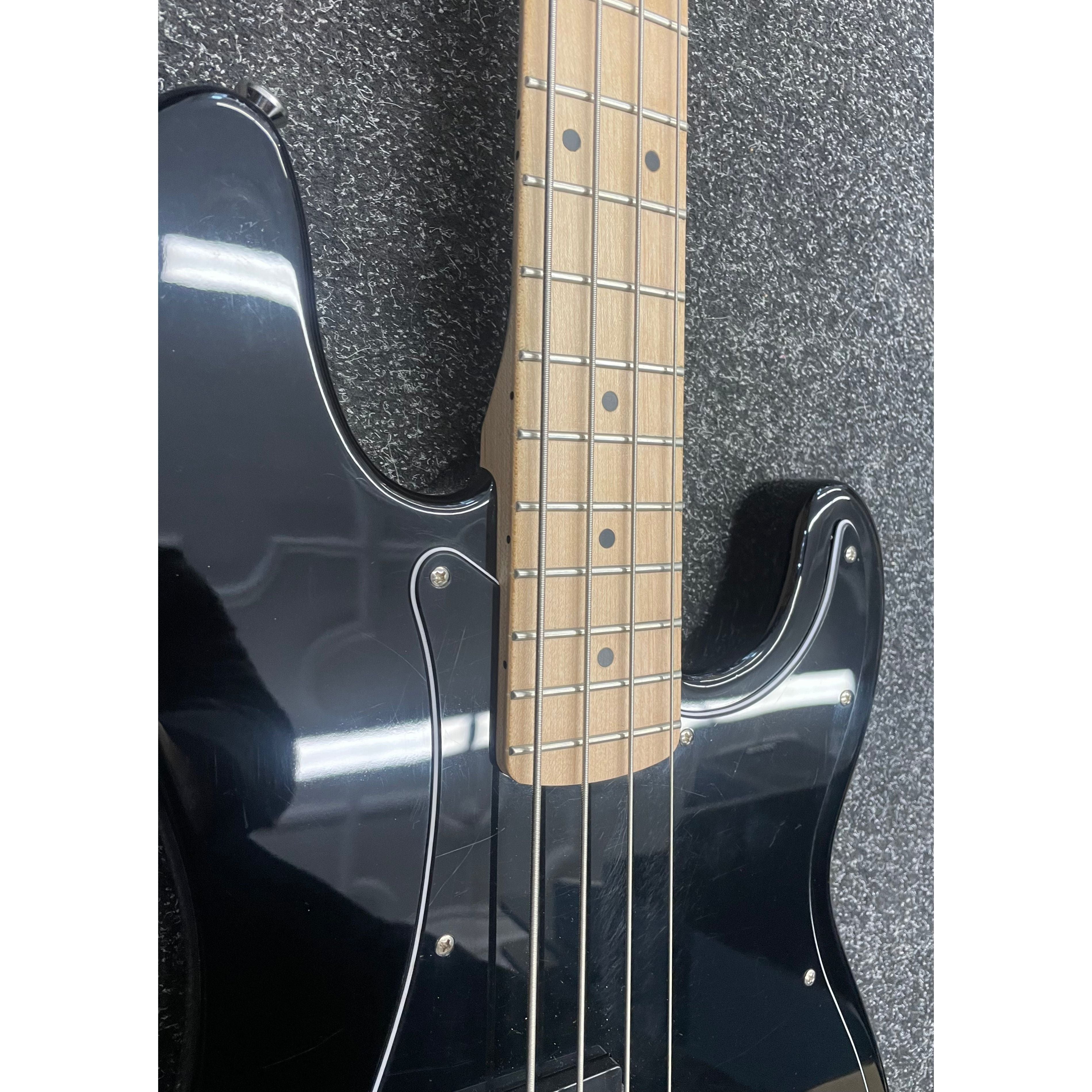 Squier Affinity Series Precision Bass Guitar with PJ Pickup Configuration in Gloss Black Pre-Owned