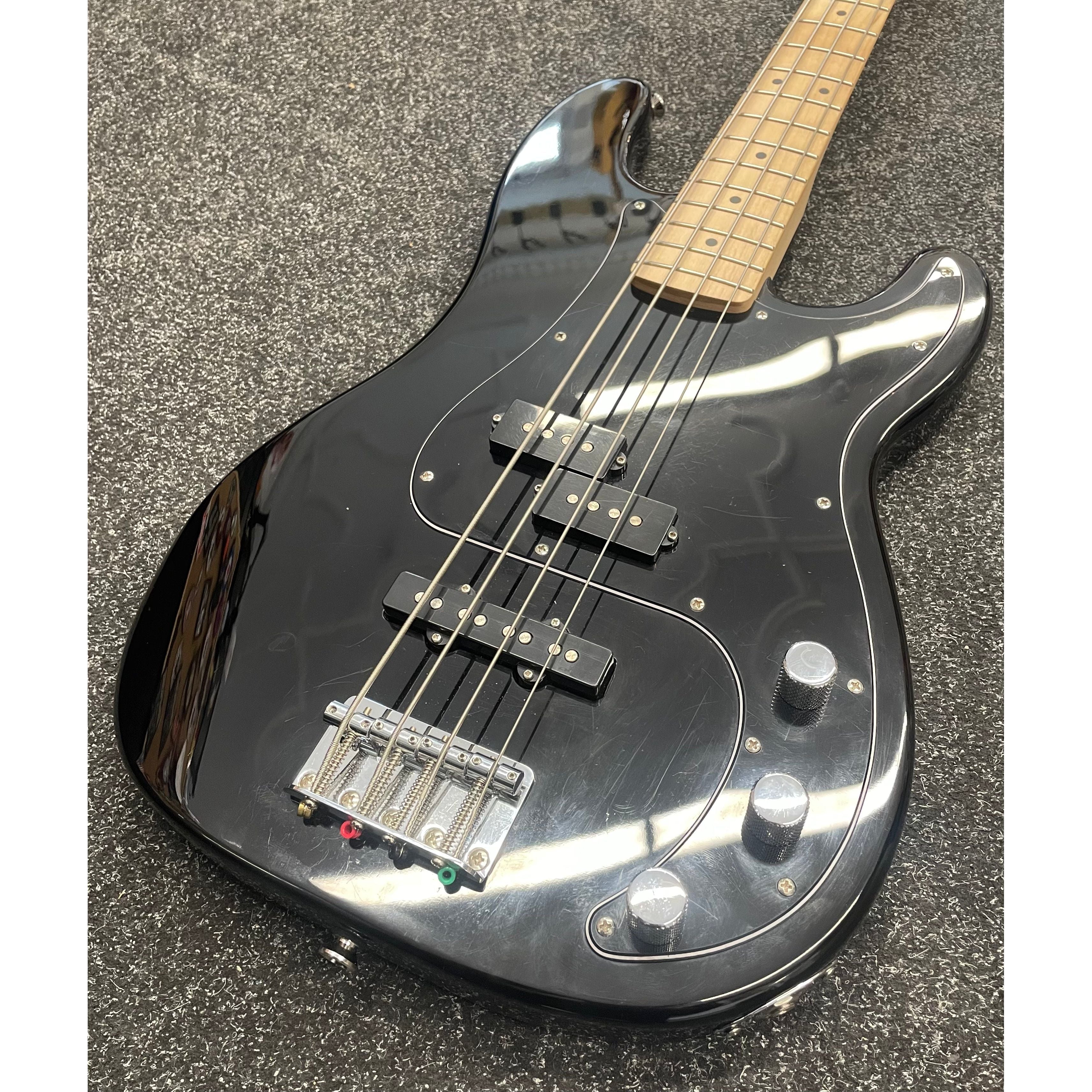 Squier Affinity Series Precision Bass Guitar with PJ Pickup Configuration in Gloss Black Pre-Owned