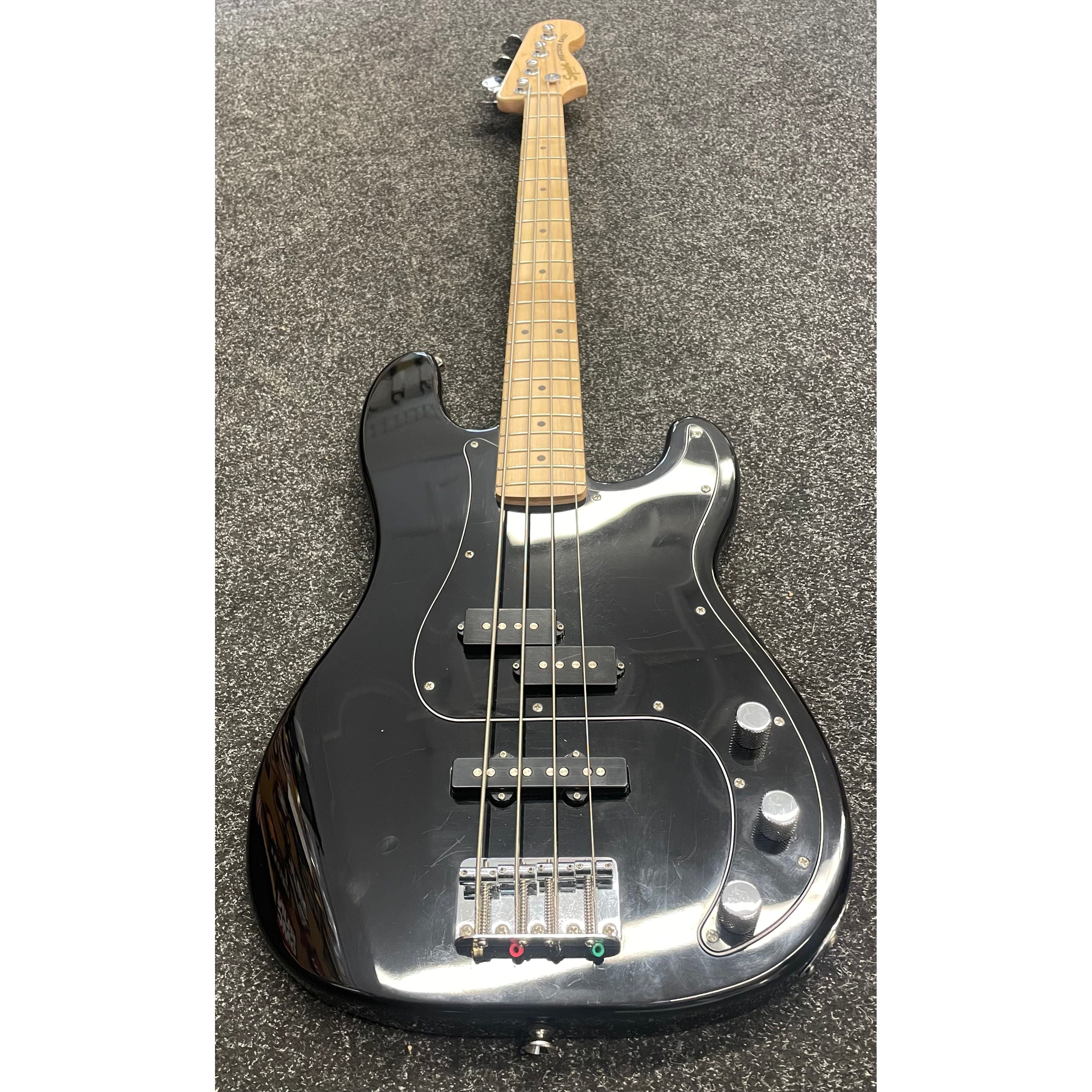 Squier Affinity Series Precision Bass Guitar with PJ Pickup Configuration in Gloss Black Pre-Owned