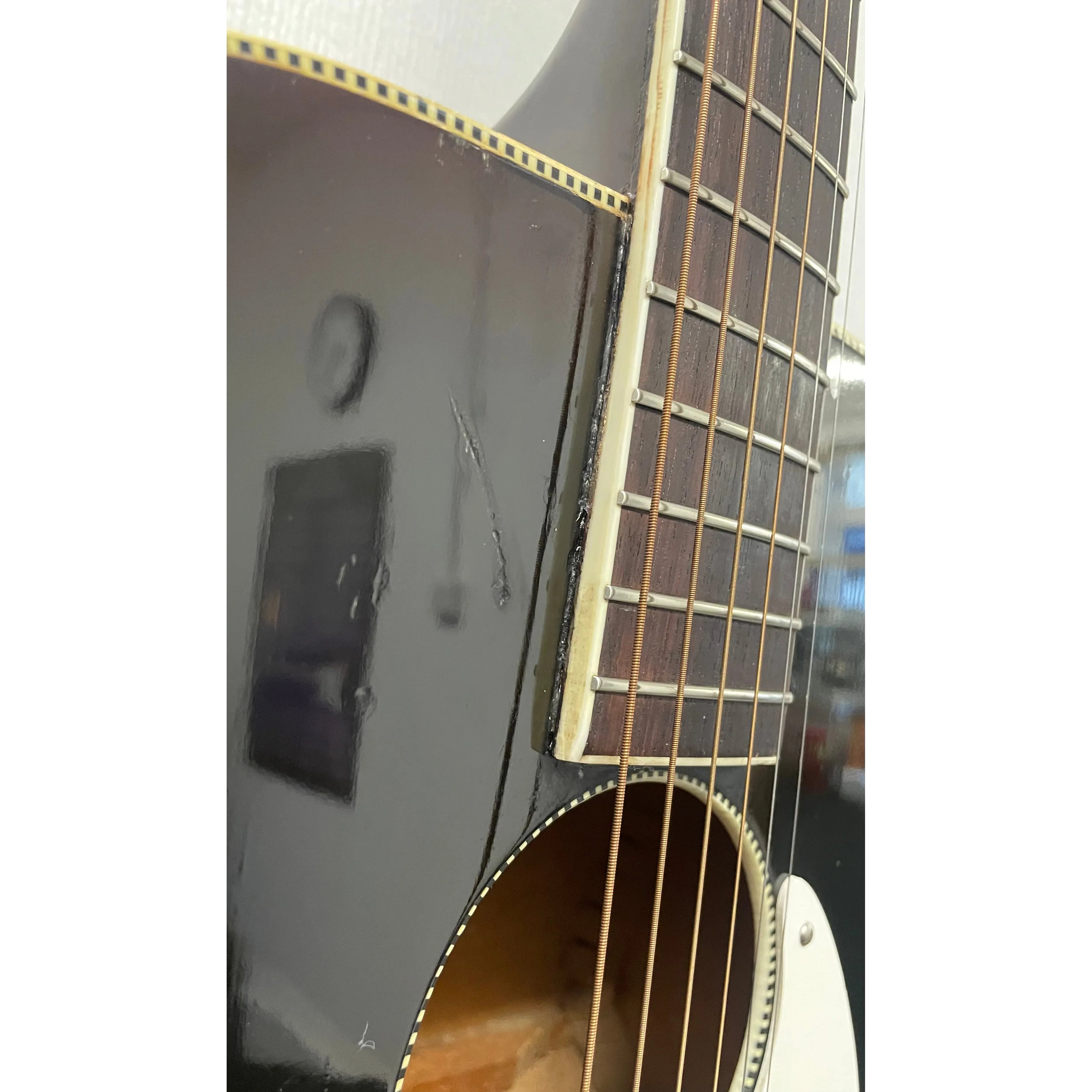 Kay K-15 1950's-60's Flat Top Jumbo Acoustic Guitar L3623 in Burst Finish with Hardcase Pre-Owned