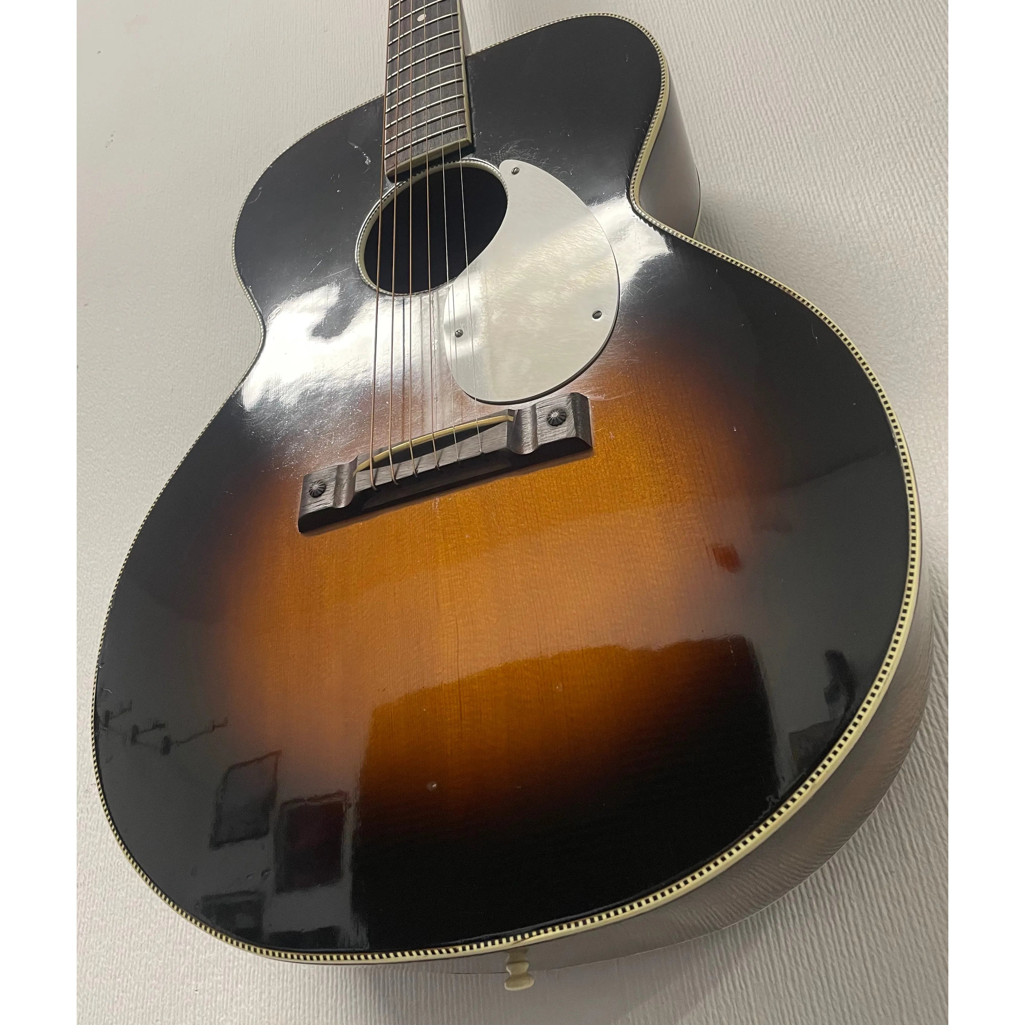 Kay K-15 1950's-60's Flat Top Jumbo Acoustic Guitar L3623 in Burst Finish with Hardcase Pre-Owned