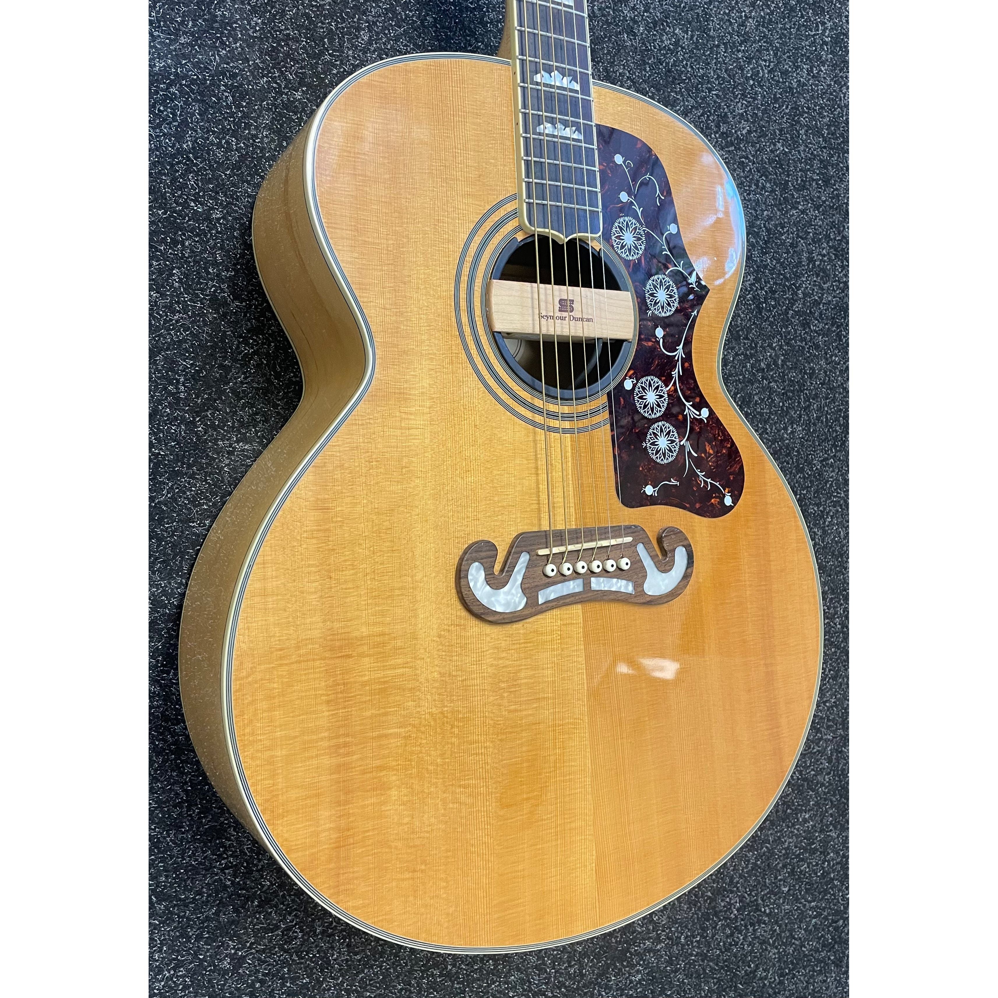 Epiphone EJ-200N Jumbo Acoustic Guitar Modified with Seymour Duncan Mounted Pickup with Hardcase Pre-Owned