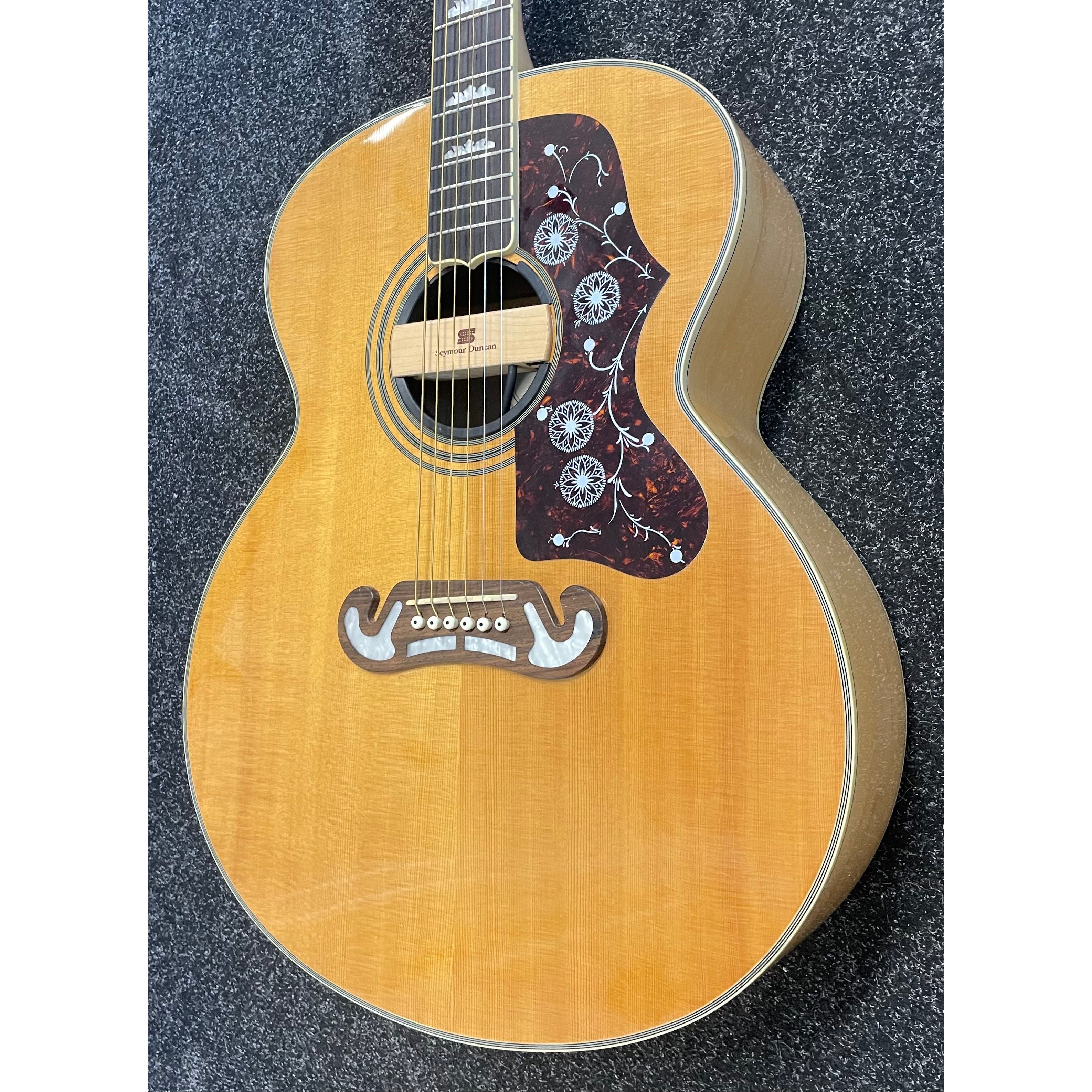 Epiphone EJ-200N Jumbo Acoustic Guitar Modified with Seymour Duncan Mounted Pickup with Hardcase Pre-Owned
