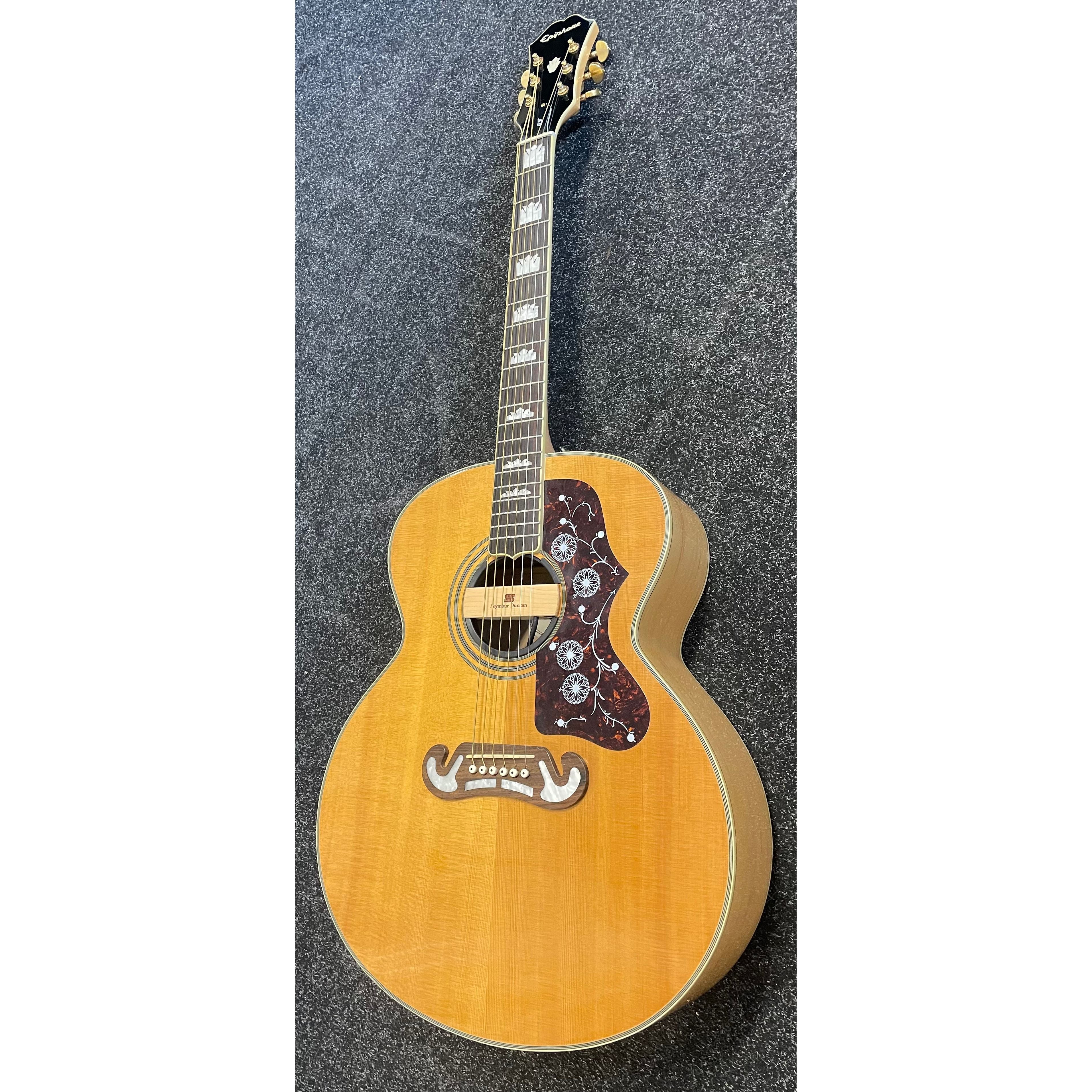 Epiphone EJ-200N Jumbo Acoustic Guitar Modified with Seymour Duncan Mounted Pickup with Hardcase Pre-Owned