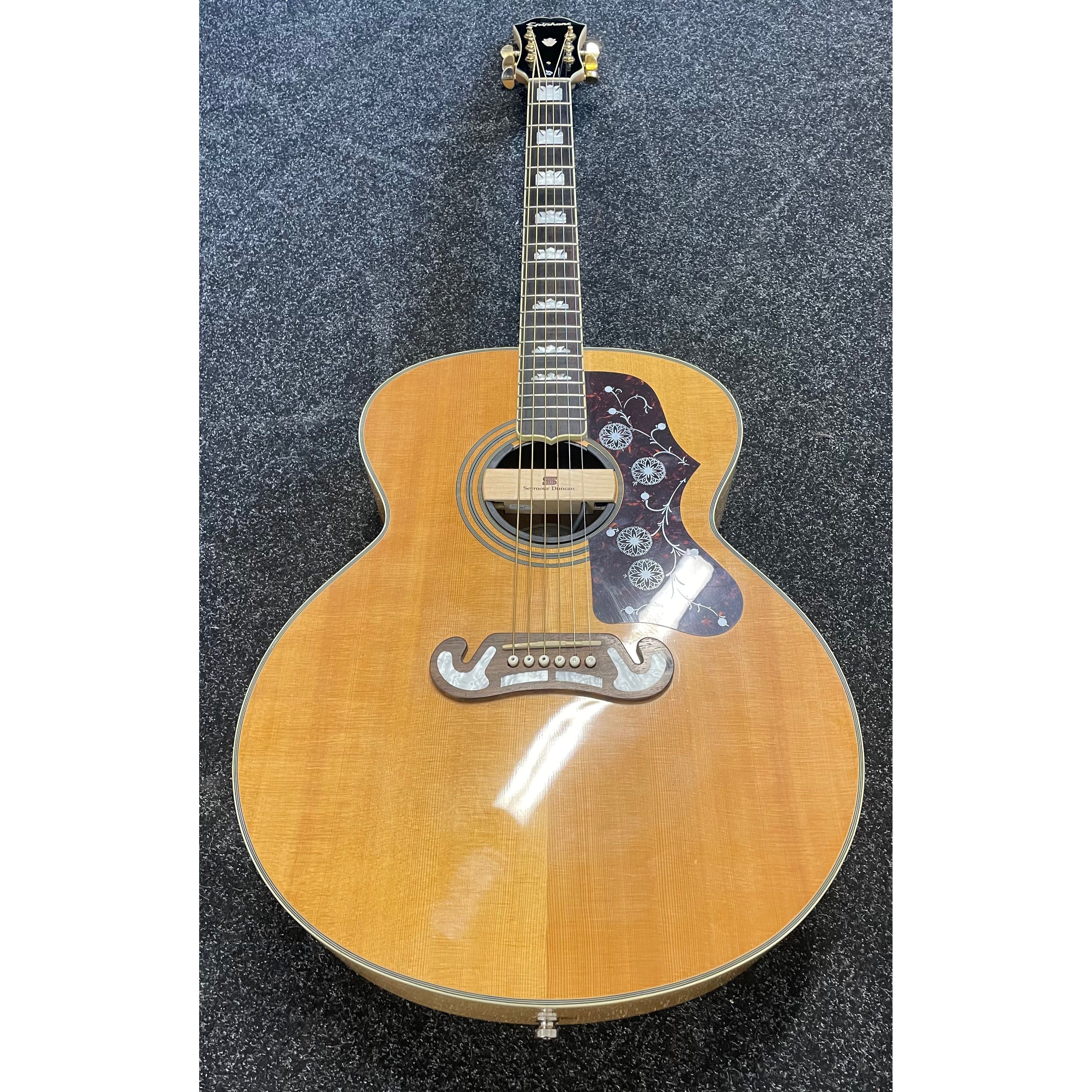 Epiphone EJ-200N Jumbo Acoustic Guitar Modified with Seymour Duncan Mounted Pickup with Hardcase Pre-Owned