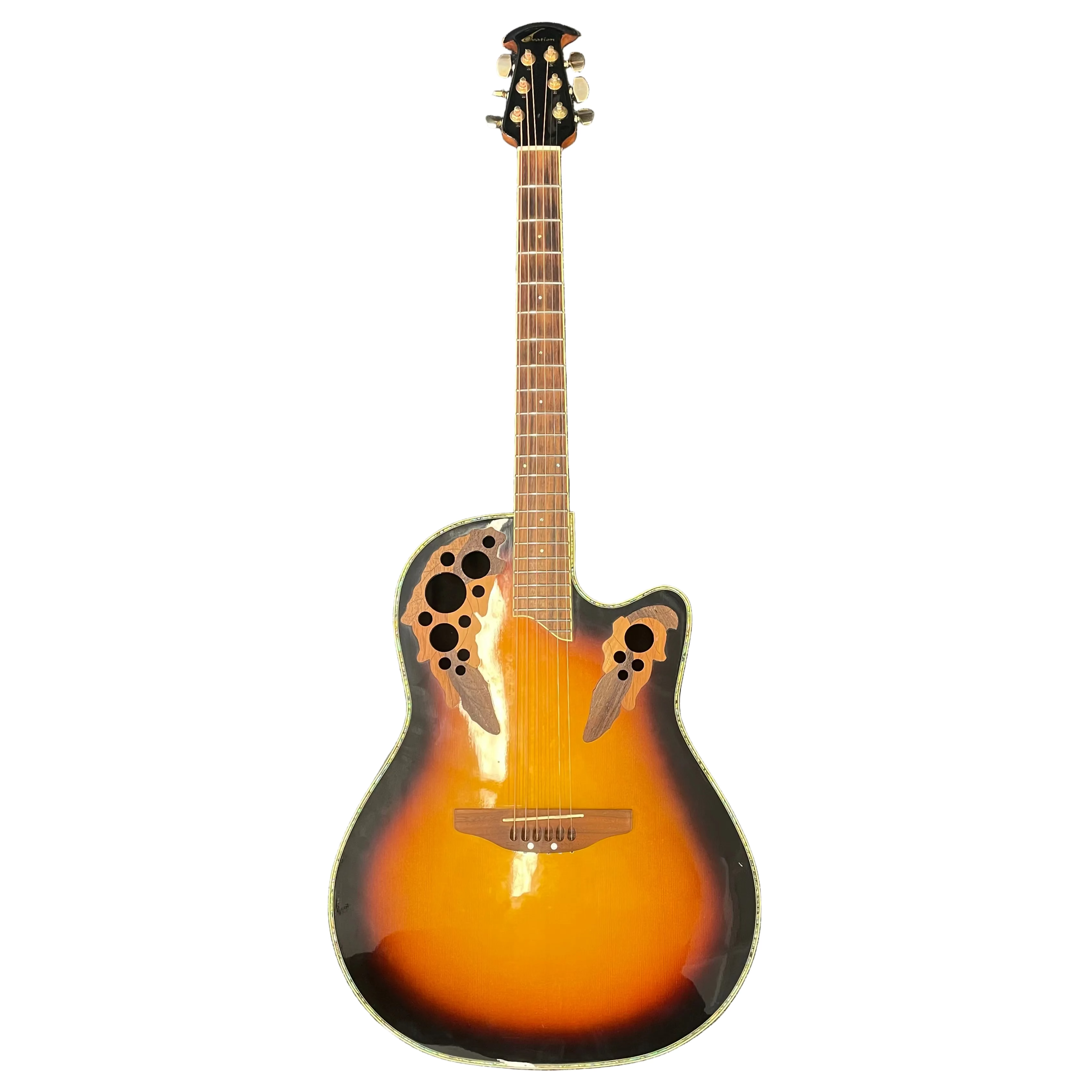 Ovation Celebrity Deluxe Electro Acoustic Guitar in Sunburst with Styrofoam Case Pre-Owned