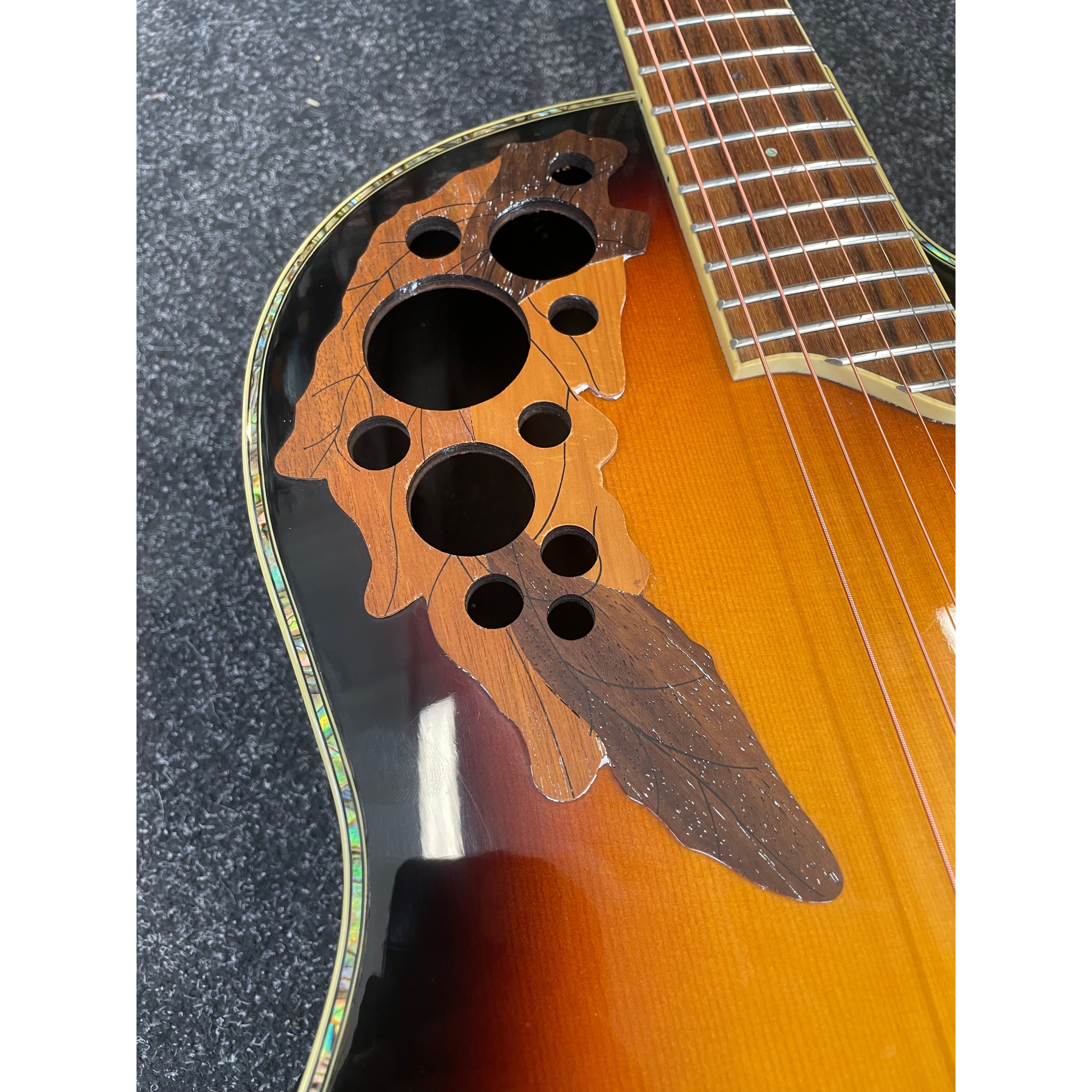 Ovation Celebrity Deluxe Electro Acoustic Guitar in Sunburst with Styrofoam Case Pre-Owned
