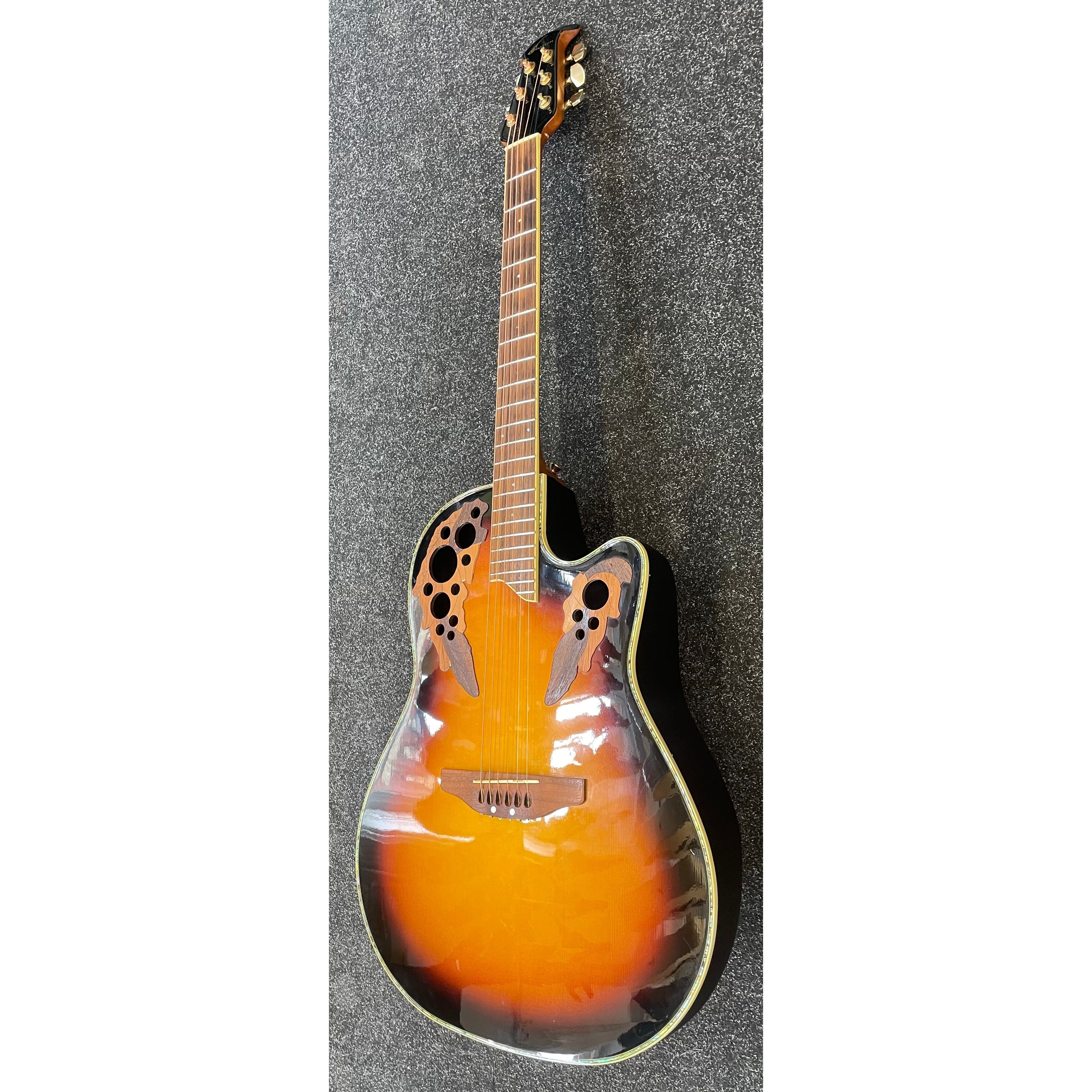 Ovation Celebrity Deluxe Electro Acoustic Guitar in Sunburst with Styrofoam Case Pre-Owned