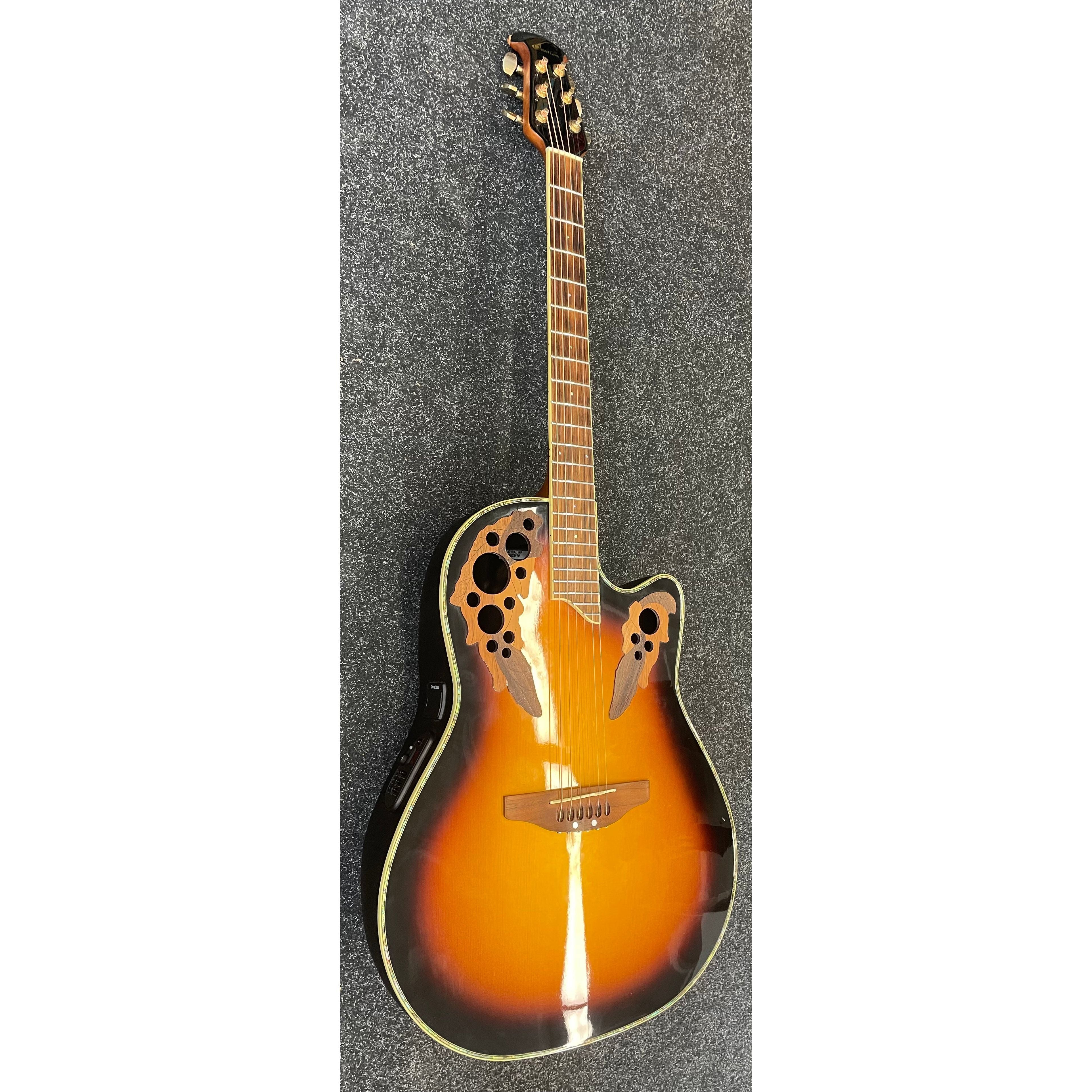 Ovation Celebrity Deluxe Electro Acoustic Guitar in Sunburst with Styrofoam Case Pre-Owned