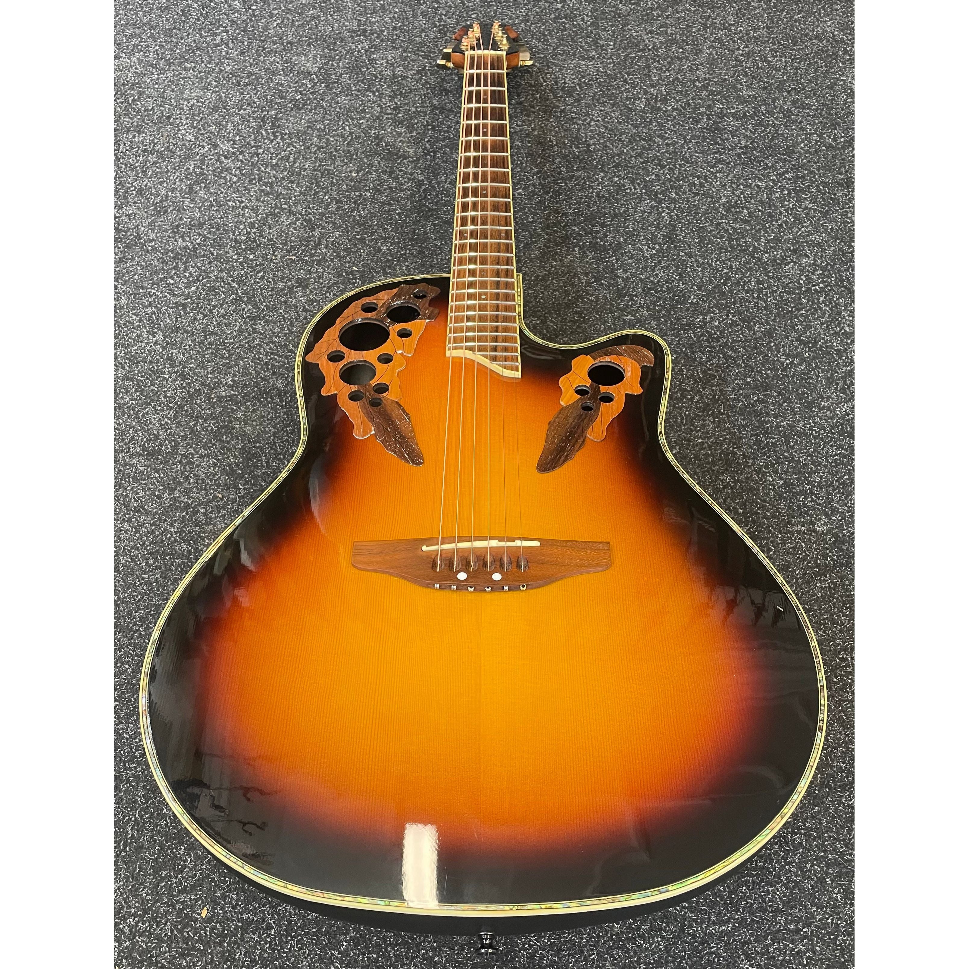 Ovation Celebrity Deluxe Electro Acoustic Guitar in Sunburst with Styrofoam Case Pre-Owned