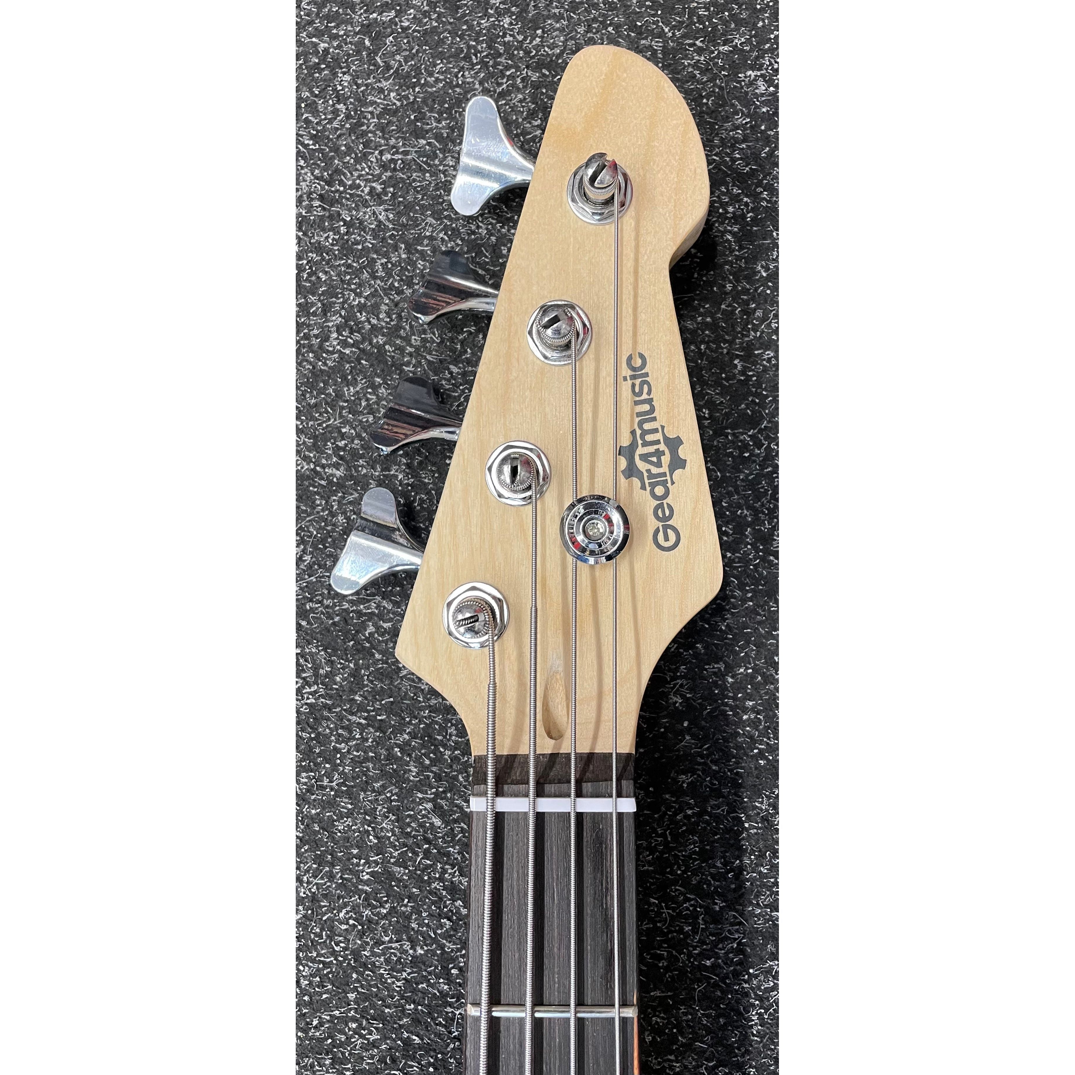 Gear4music LA Electric Bass Guitar P-Style in Gloss Pink Pre-Owned
