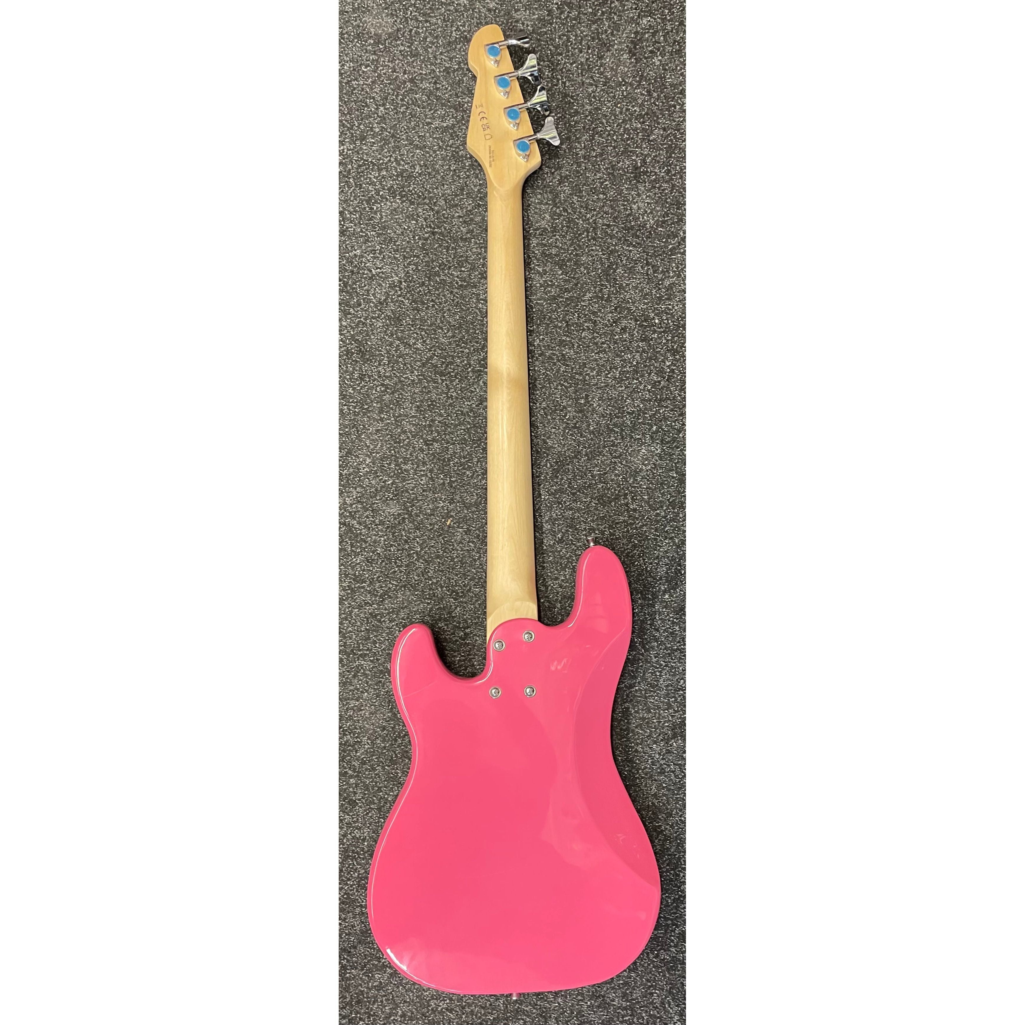 Gear4music LA Electric Bass Guitar P-Style in Gloss Pink Pre-Owned