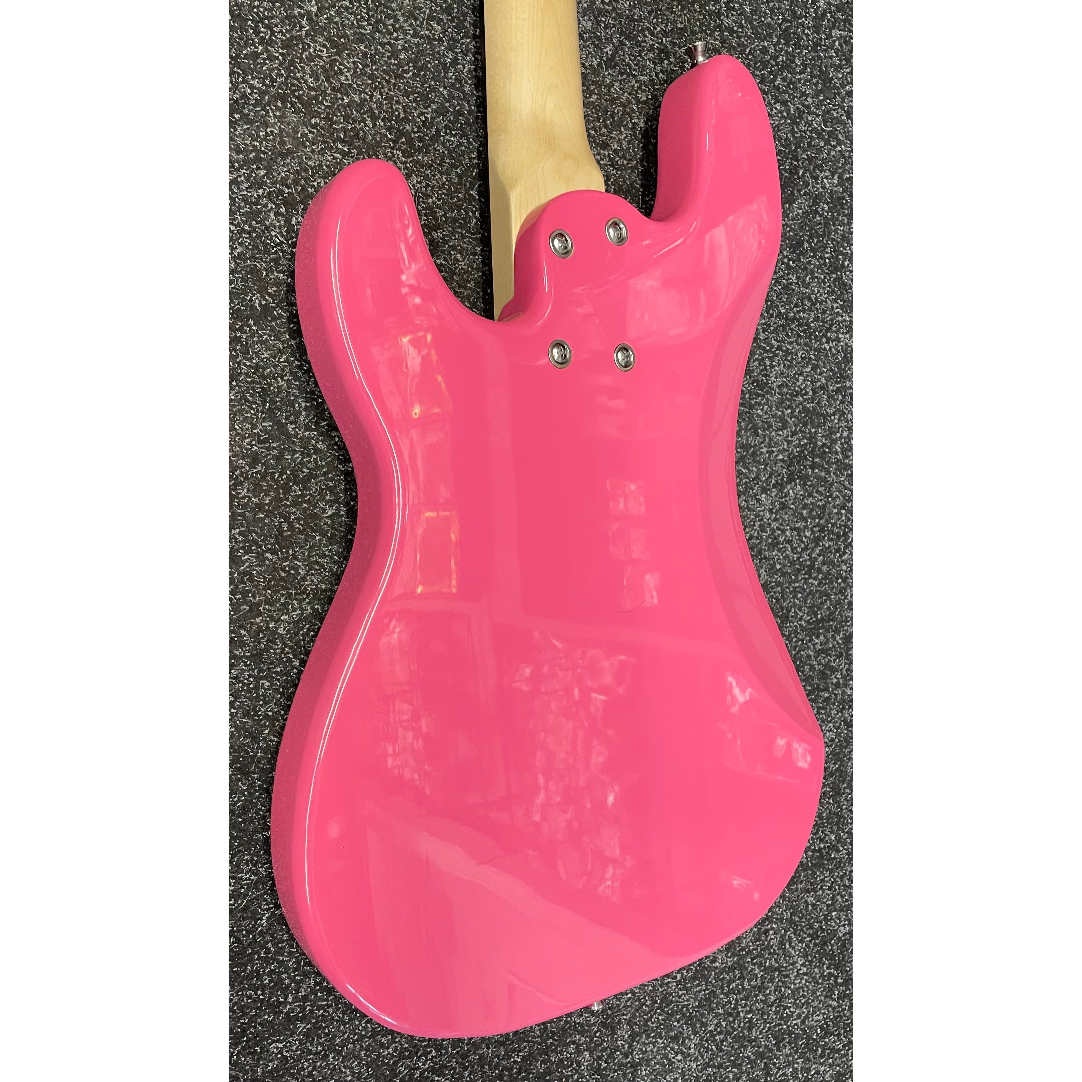 Gear4music LA Electric Bass Guitar P-Style in Gloss Pink Pre-Owned