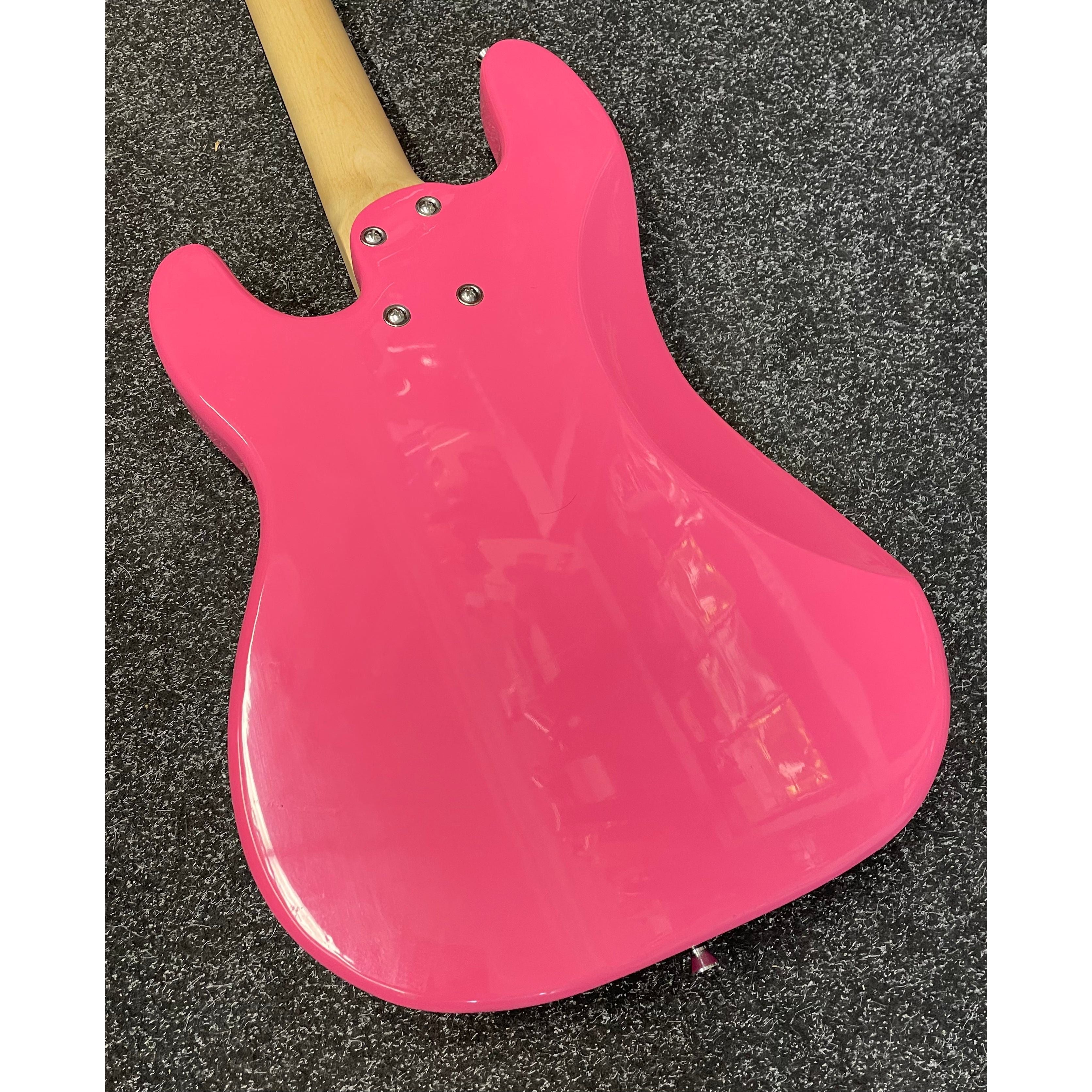 Gear4music LA Electric Bass Guitar P-Style in Gloss Pink Pre-Owned